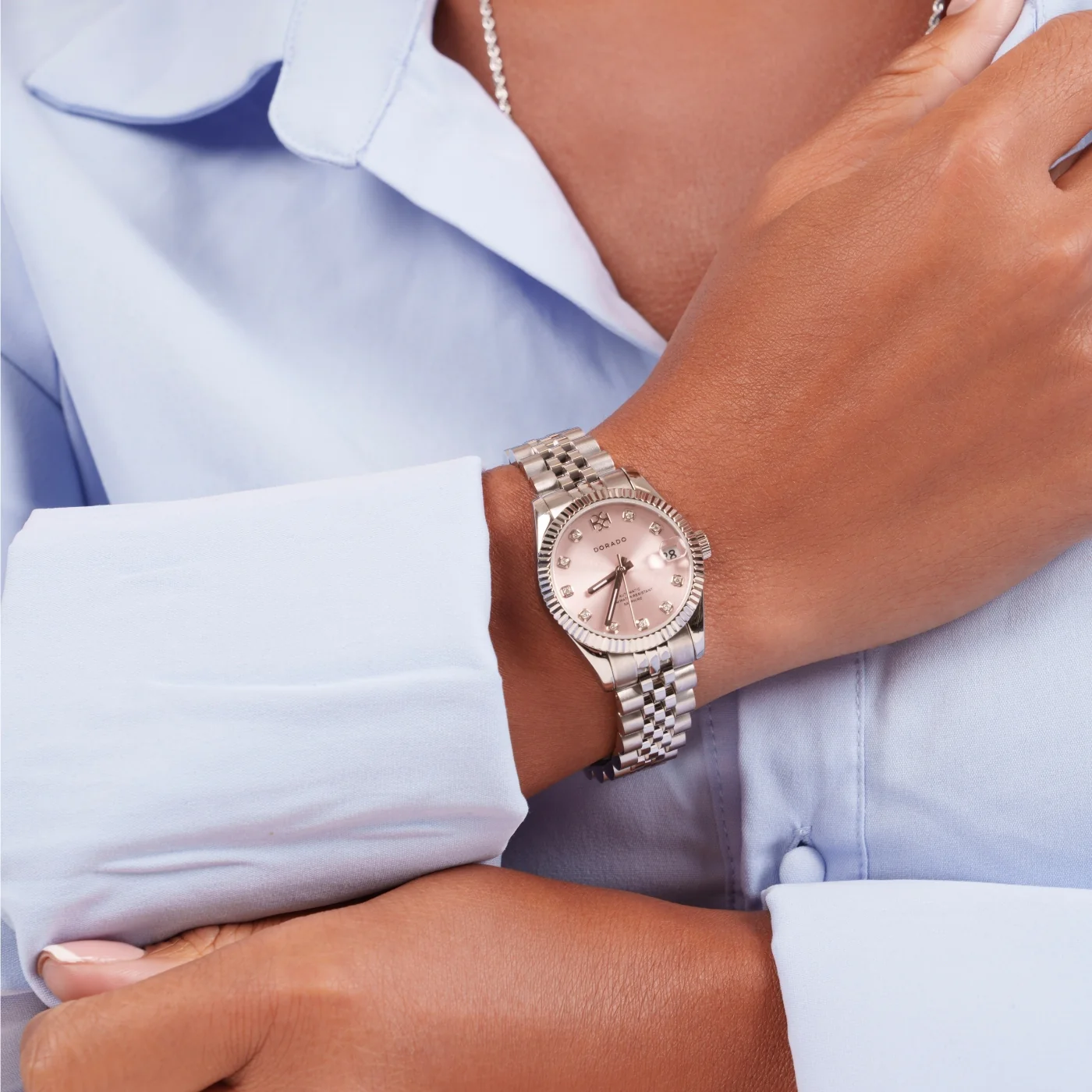 DORADO Silver Timeless Watch - Pink - Image 7