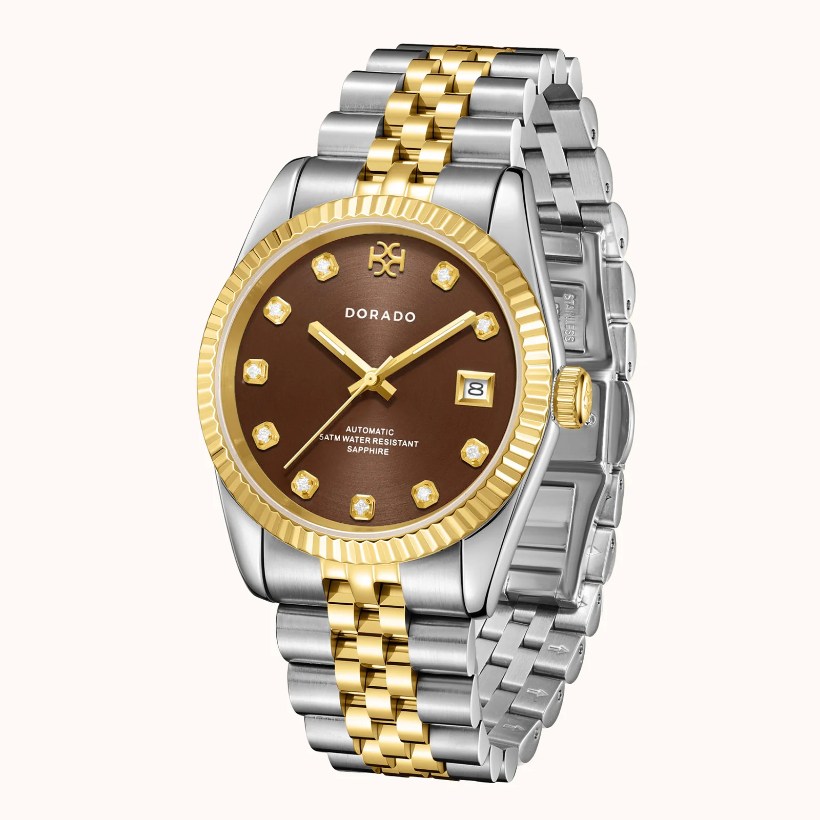 DORADO Two Tone Timeless Watch - Chocolate - Image 4