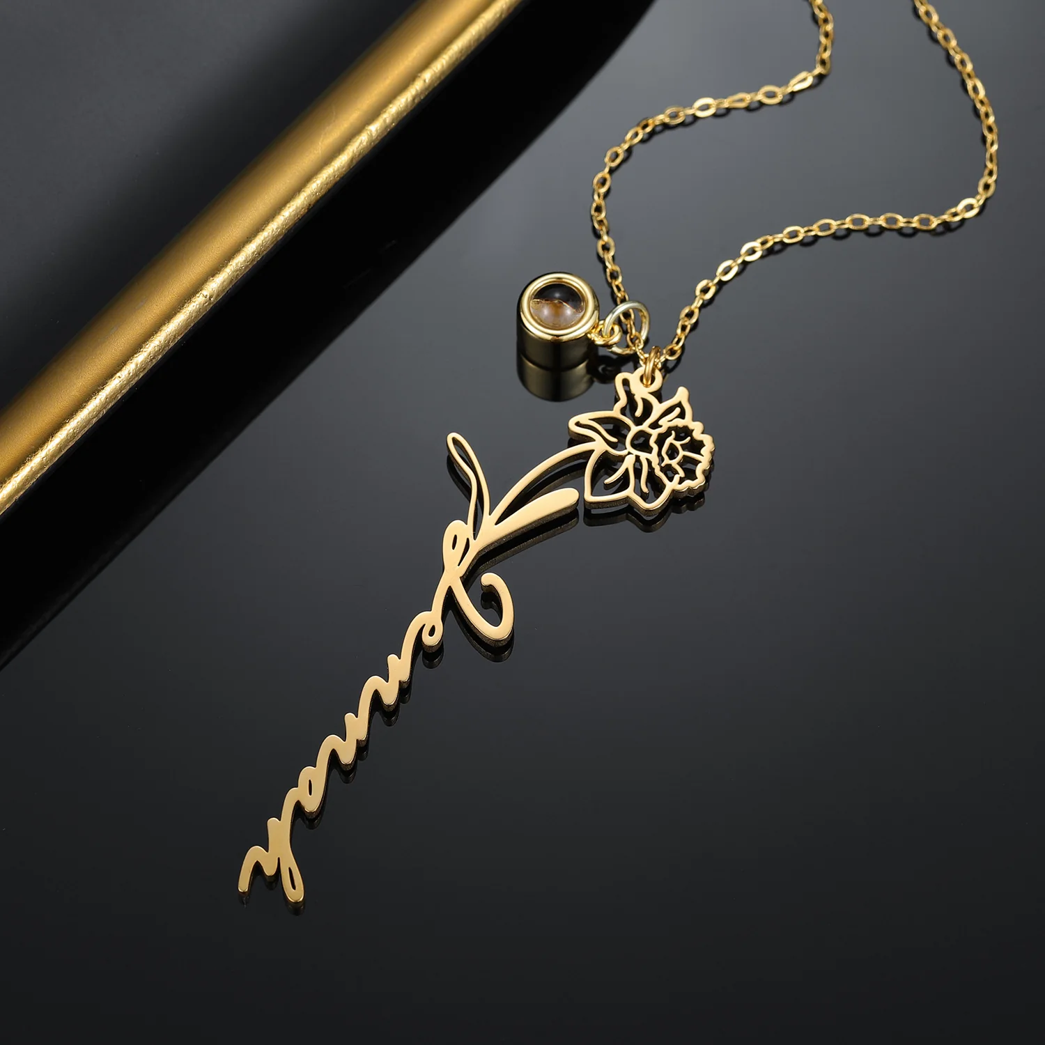 Birth Flower Name Necklace - Image 10