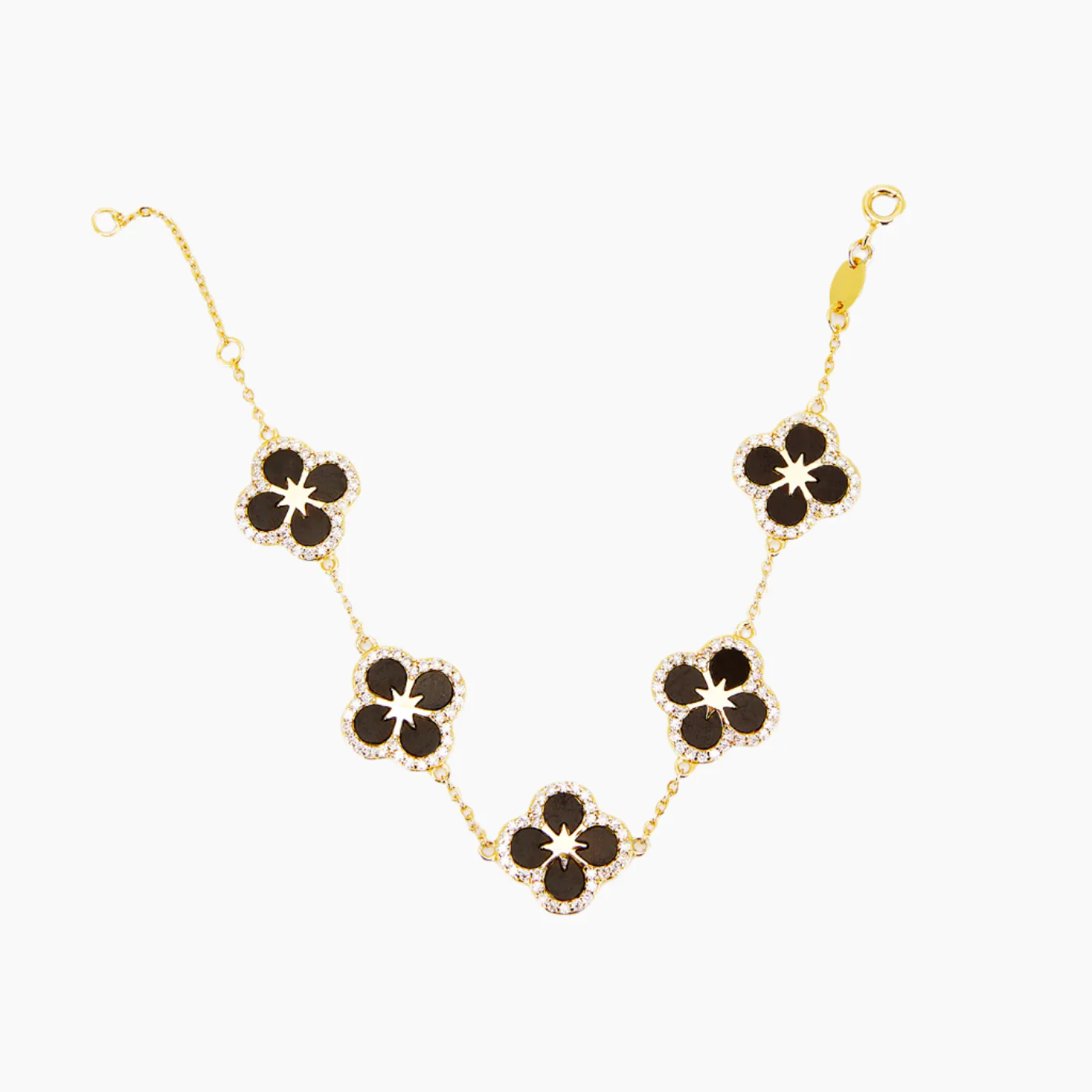 Iced Black Ventura Clover Bracelet - Image 4