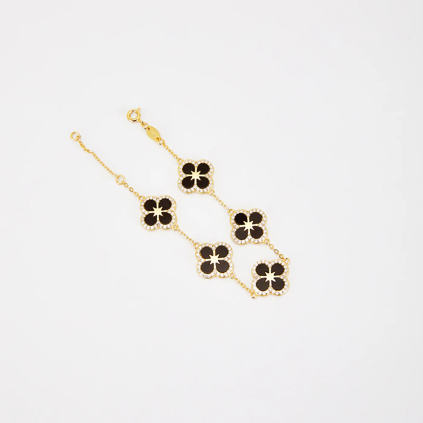 Iced Black Ventura Clover Bracelet - Image 5