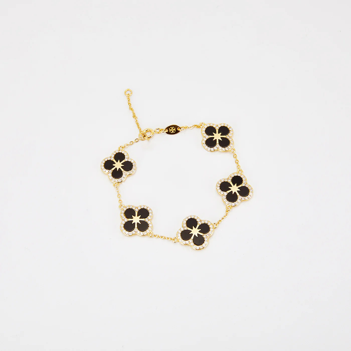 Iced Black Ventura Clover Bracelet - Image 6
