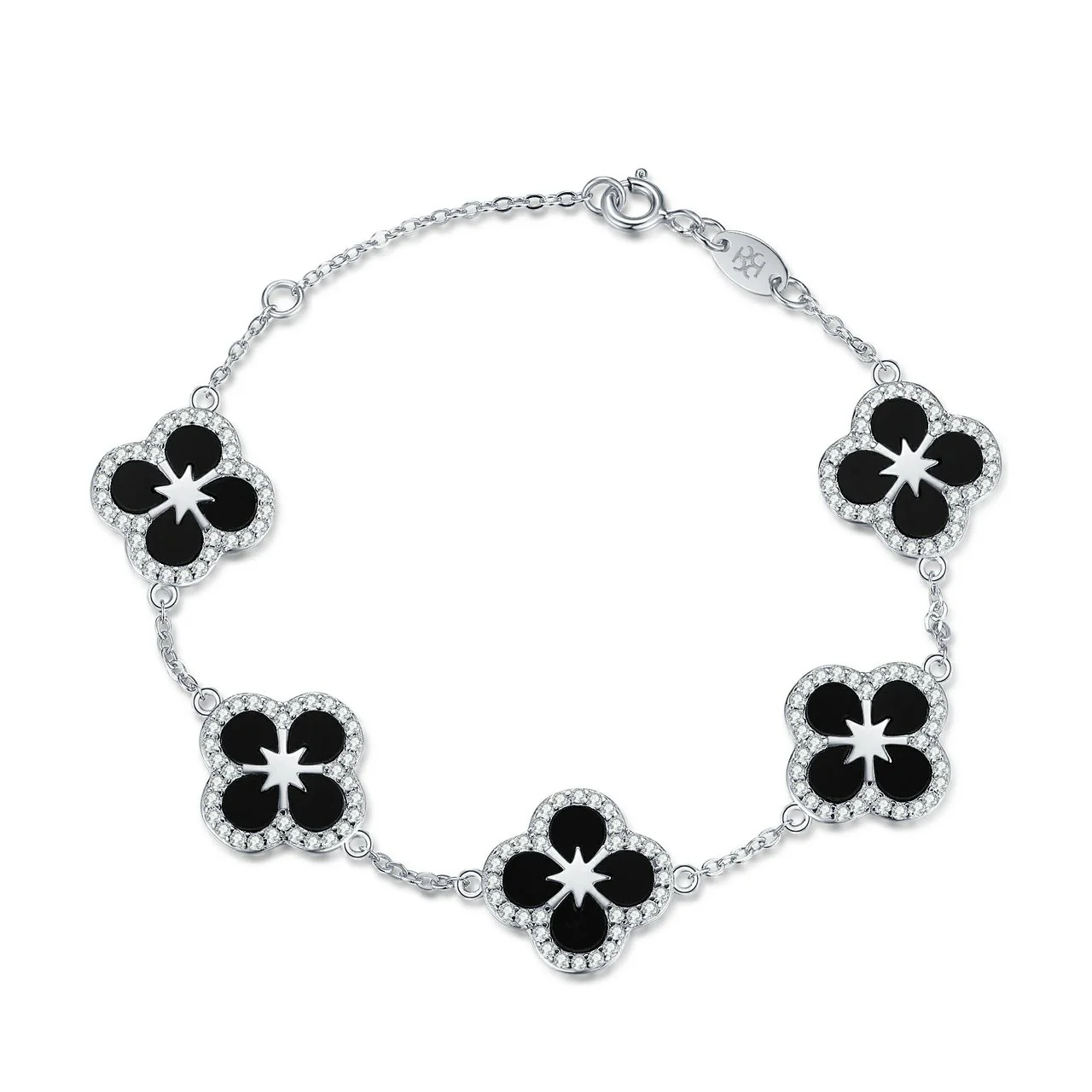 Iced Black Ventura Clover Bracelet - Image 7