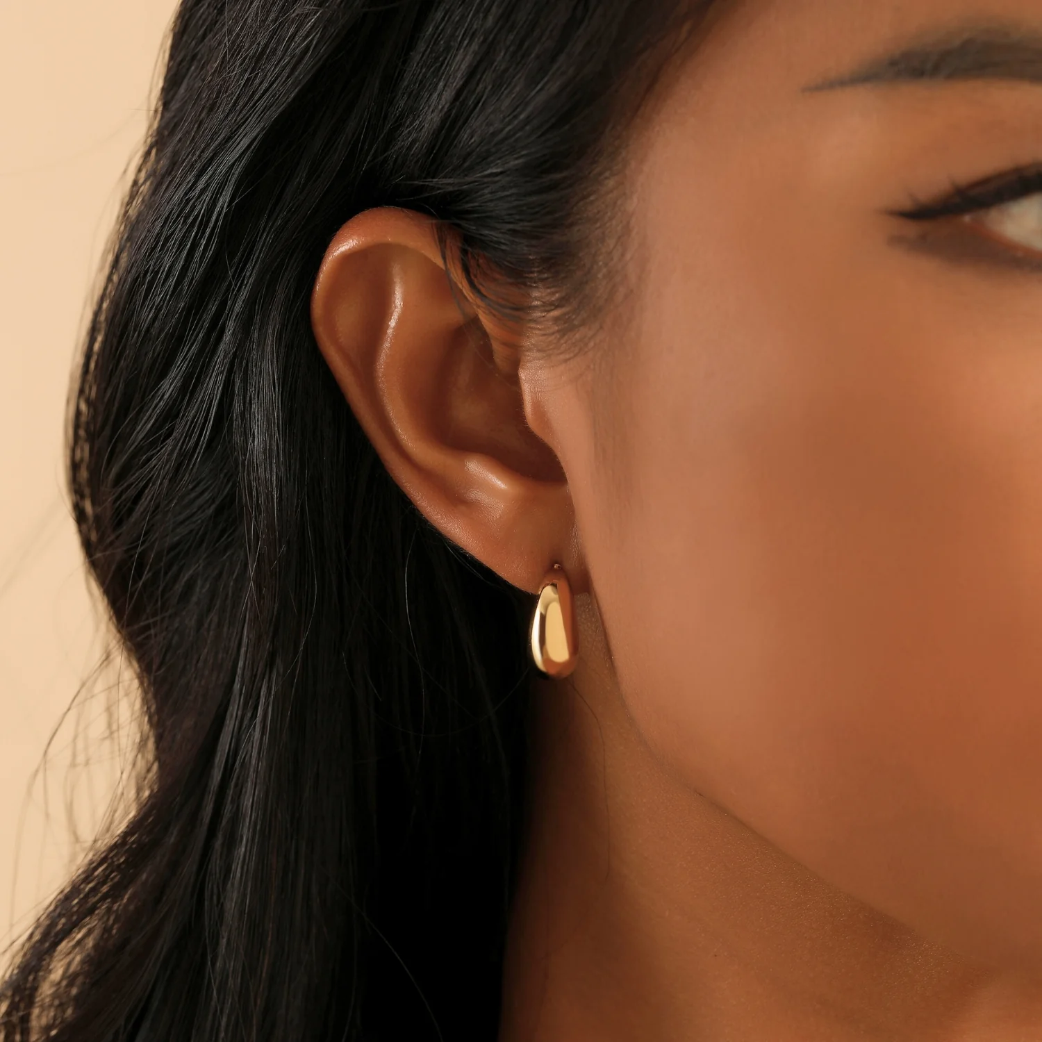 Bold Crescent Stud Earrings - Image 3