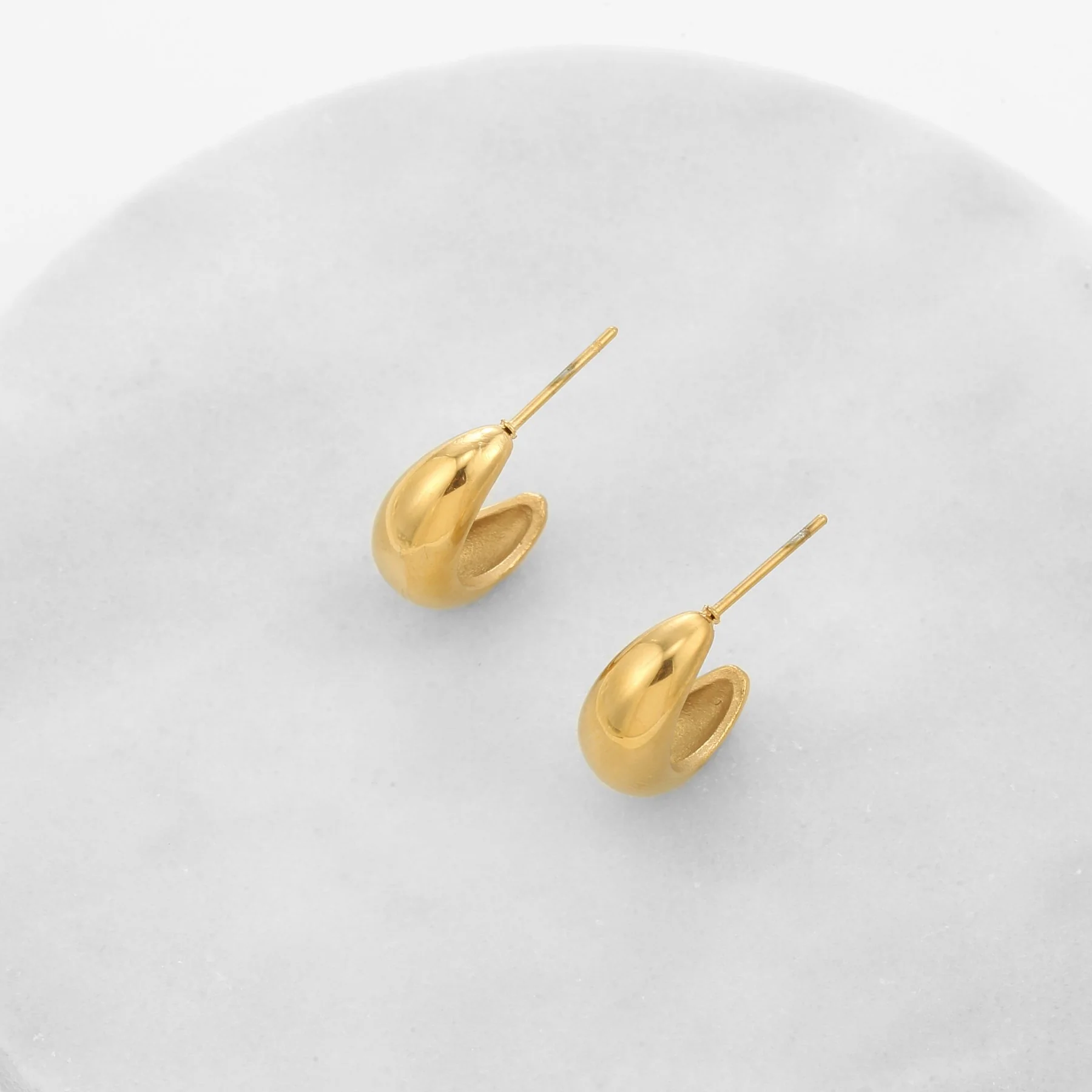 Bold Crescent Stud Earrings - Image 4