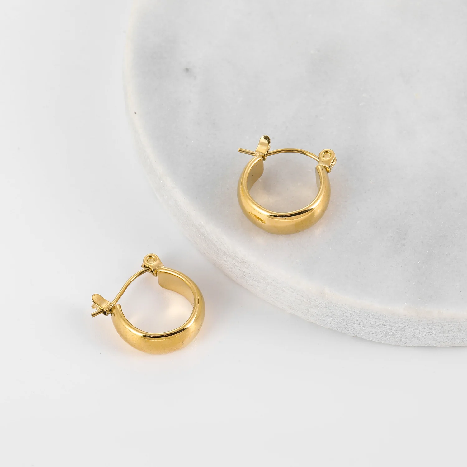 Bold Dome Hoop Earrings - Image 5