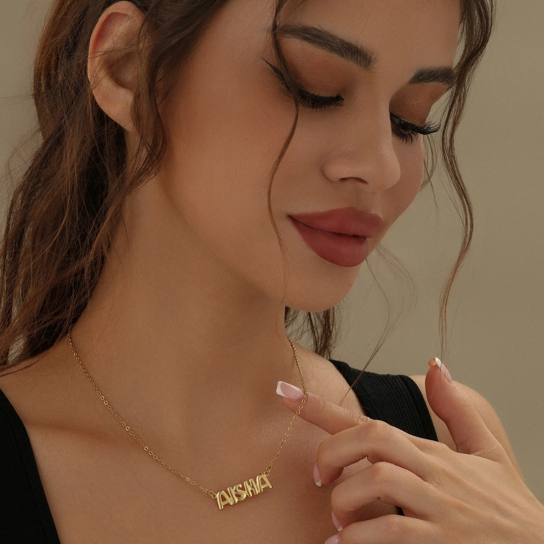 Bubble Letter Name Necklace - Image 3