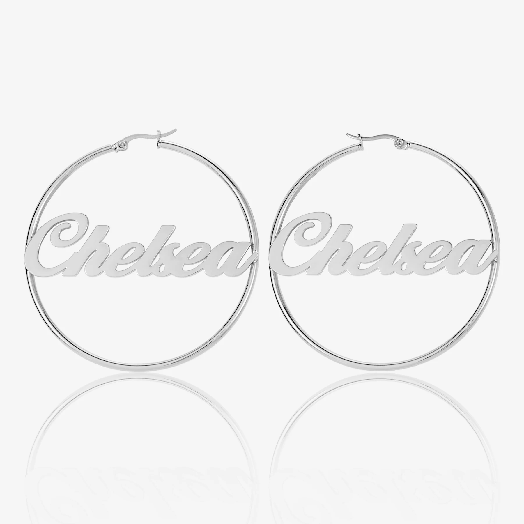 Classic Name Hoop Earrings - Image 5