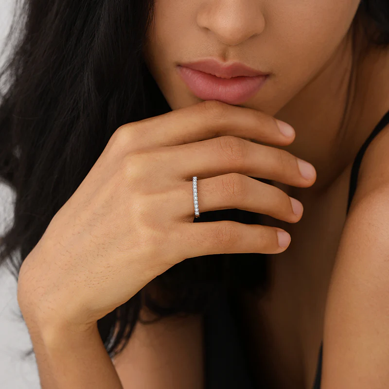 Classic Round Cut Moissanite Band - Image 5