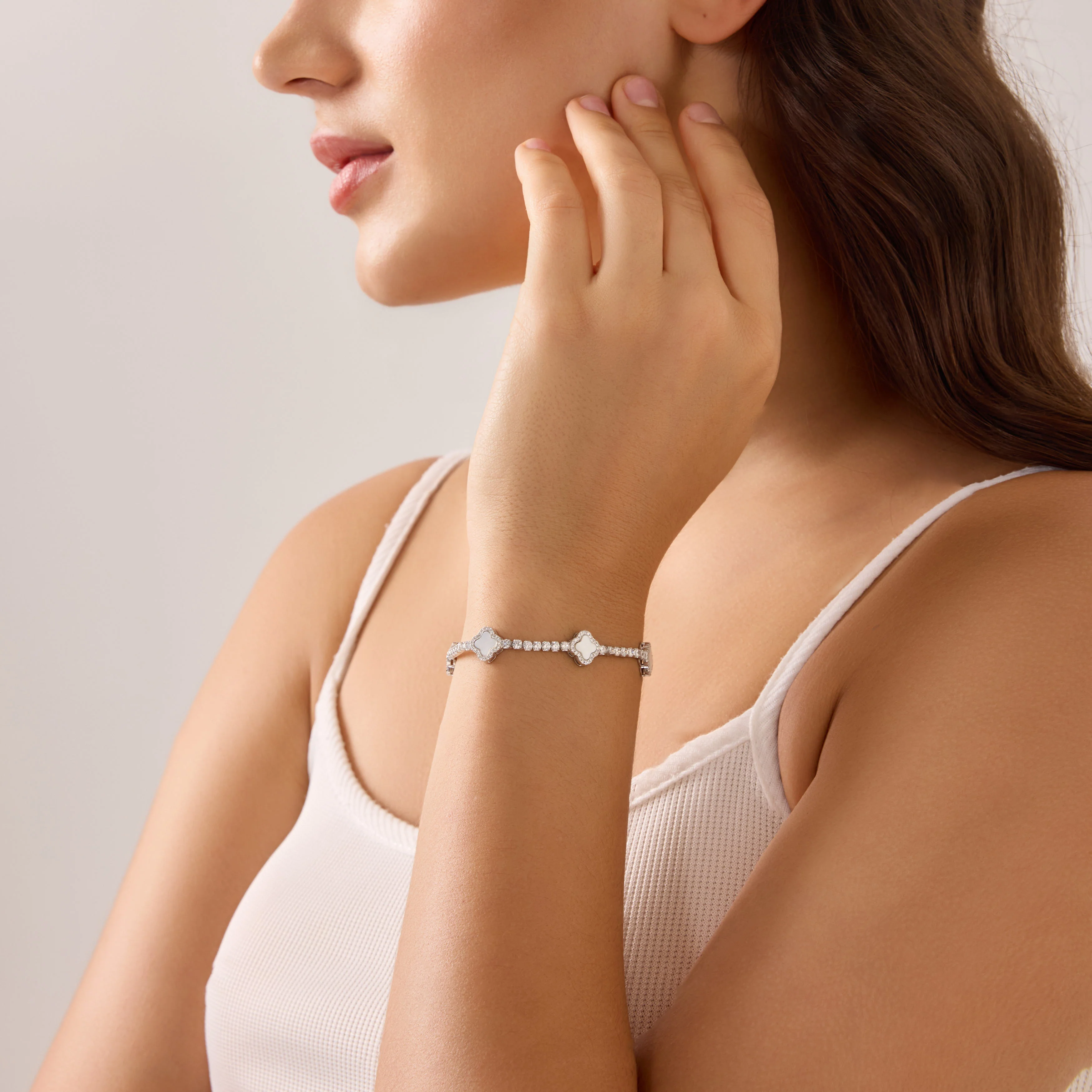 Iced Clover Tennis Bracelet - Image 4