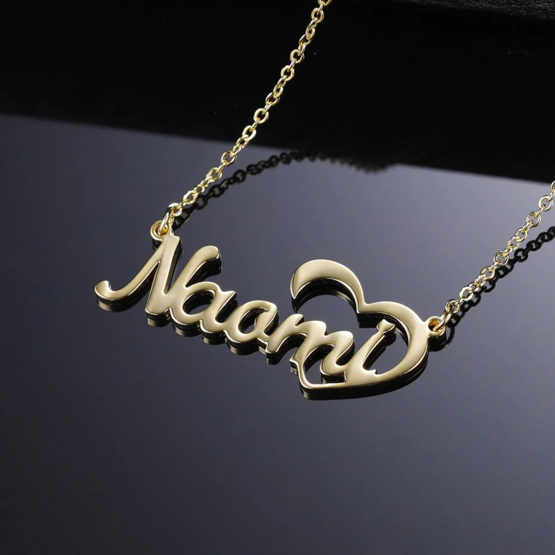 Crescent Heart Name Necklace - Image 6