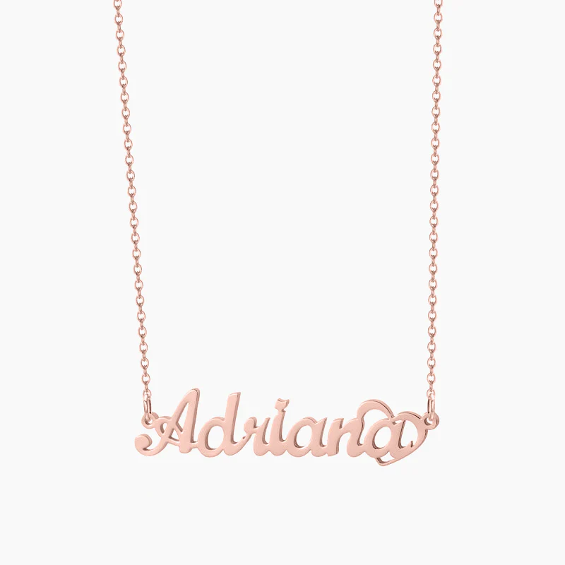 Crescent Heart Name Necklace - Image 7