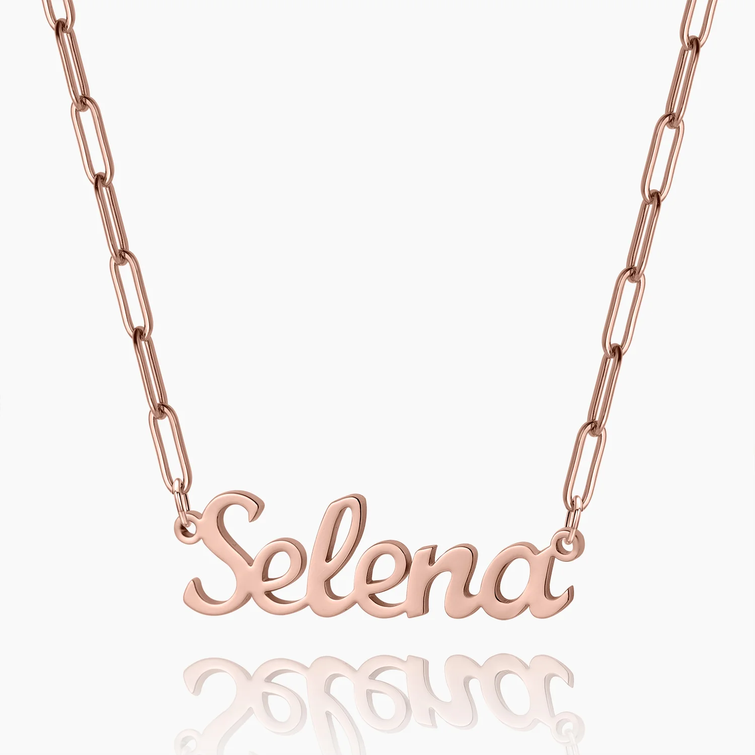 Custom Name Necklace w/ Paper Clip Chain - Image 5