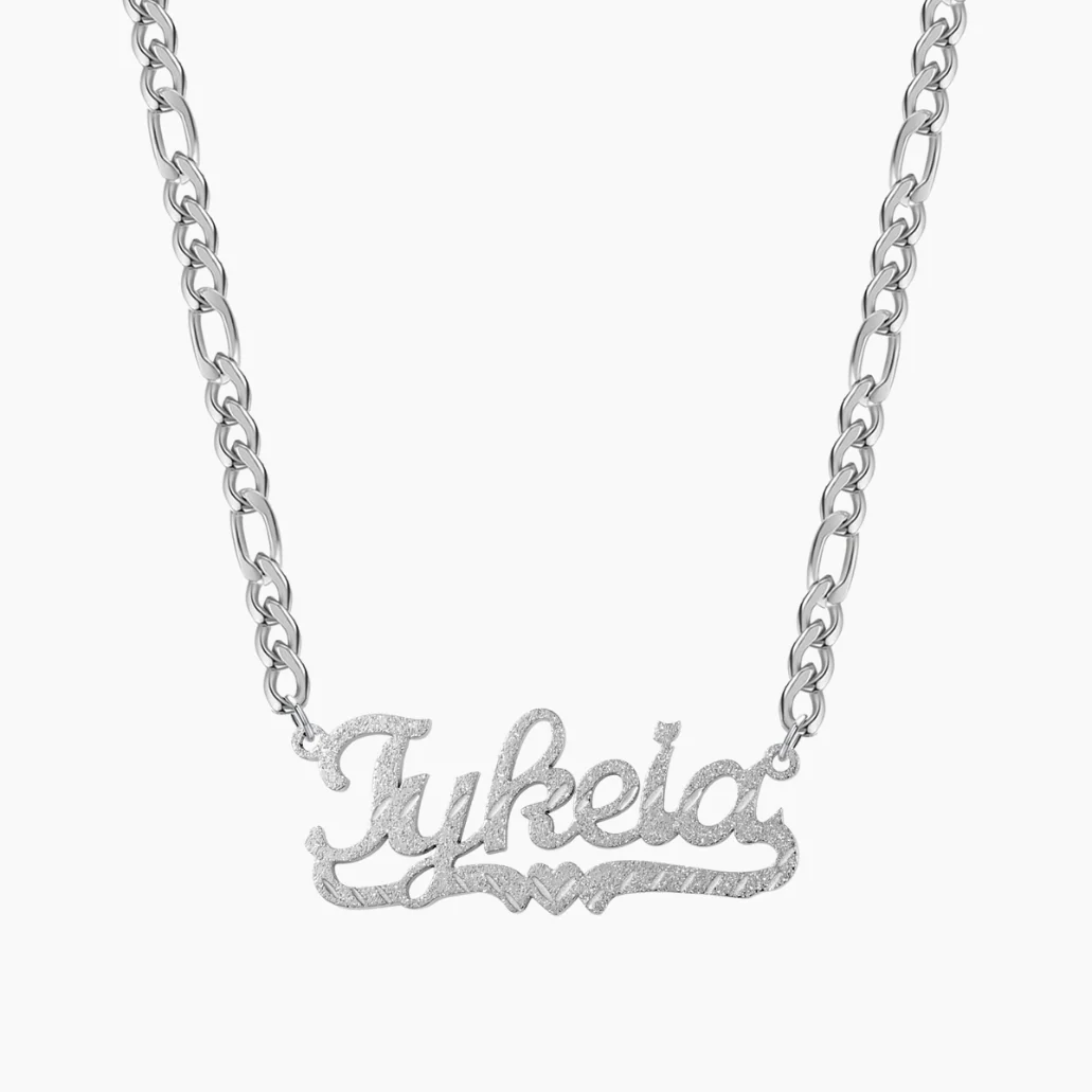 Diamond Cut Heart Name Necklace - Image 6