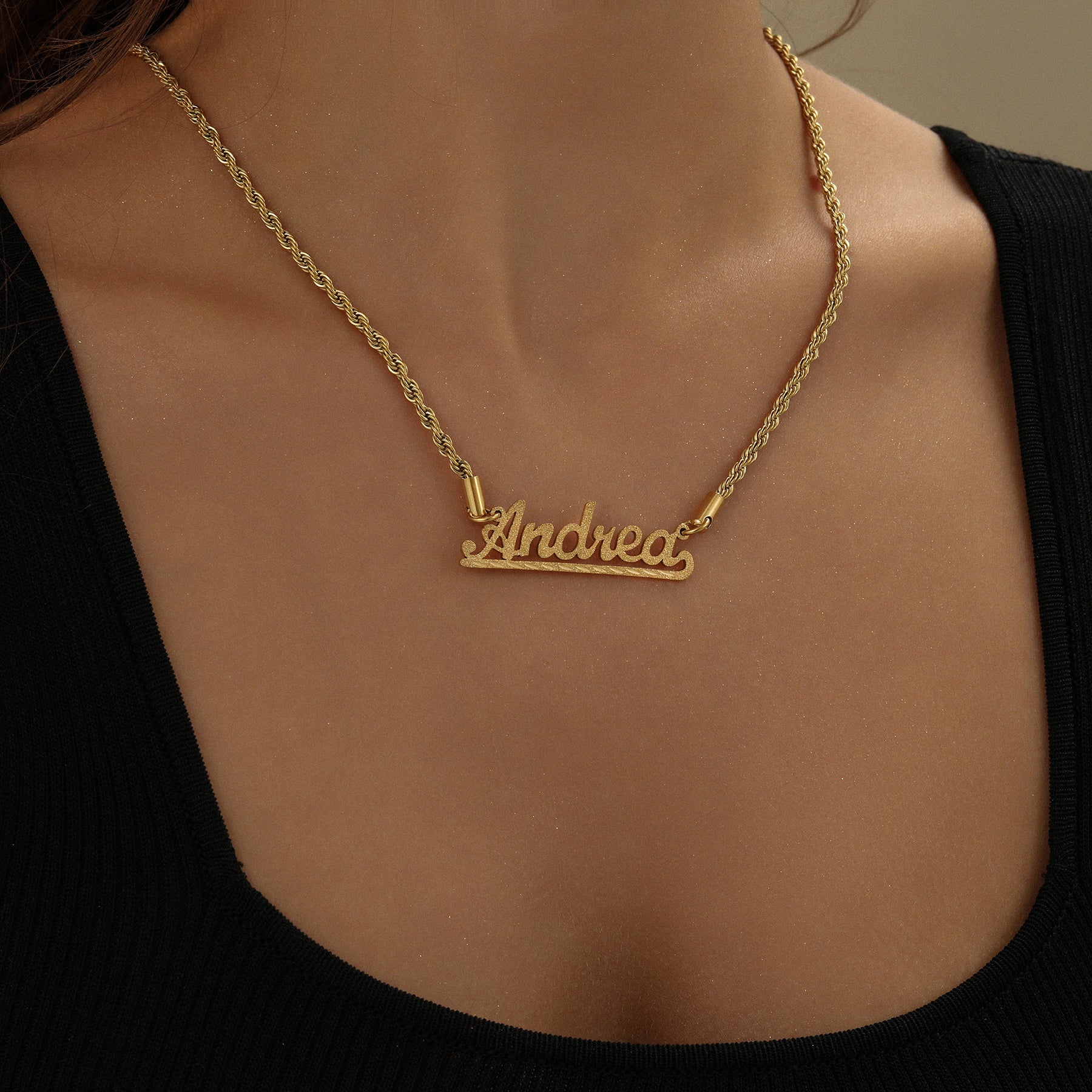 Diamond Cut Underline Name Necklace - Image 3