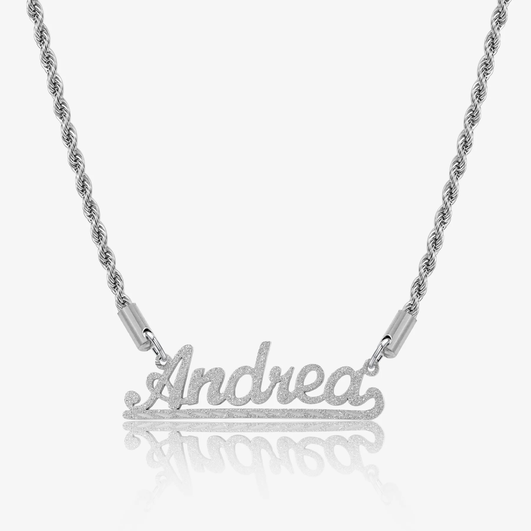 Diamond Cut Underline Name Necklace - Image 5