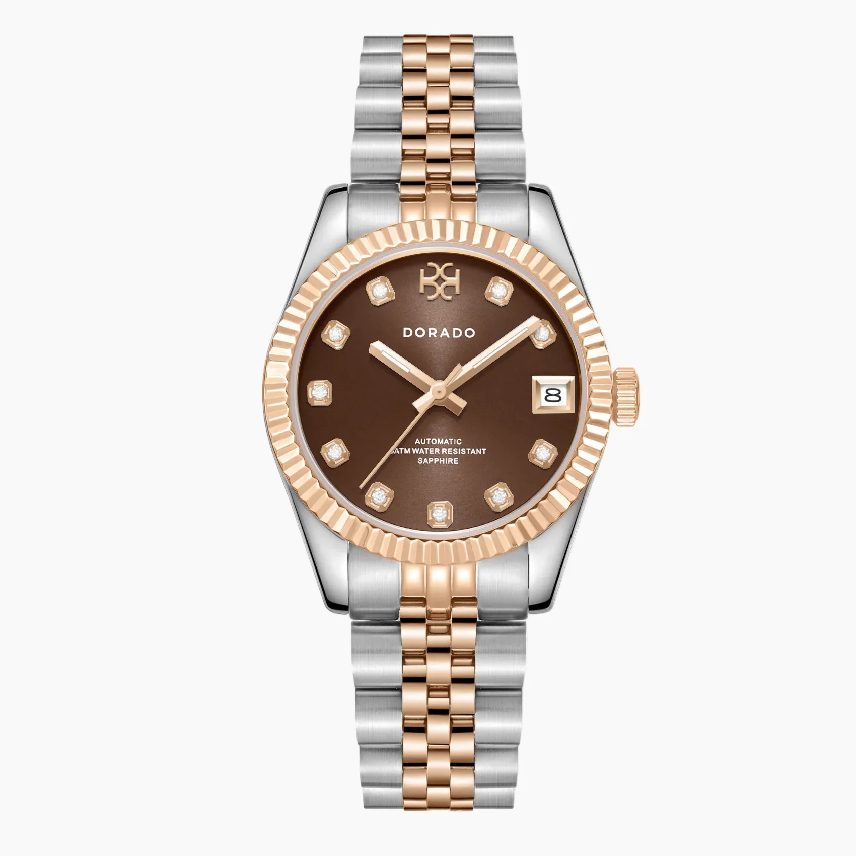 DORADO Rose Two Tone Timeless Watch - Chocolate - Image 4