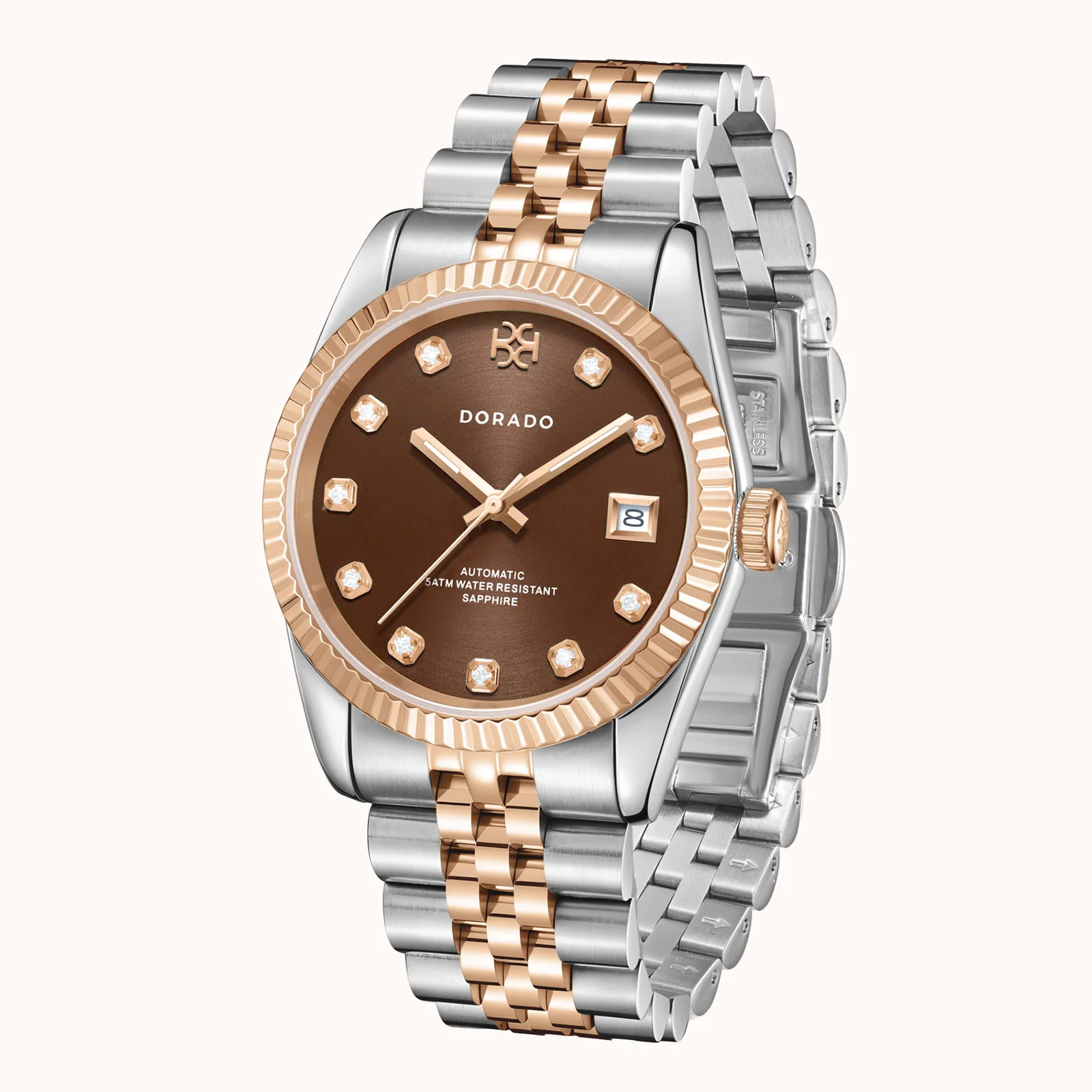 DORADO Rose Two Tone Timeless Watch - Chocolate - Image 8