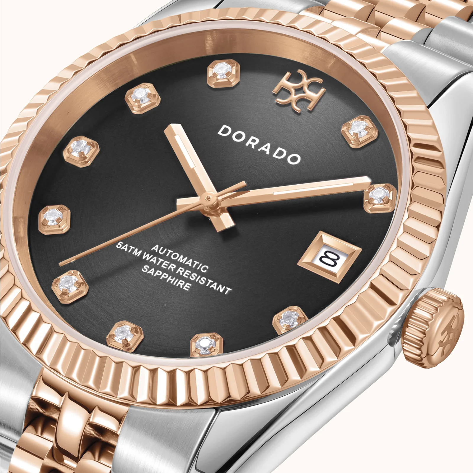 DORADO Rose Two Tone Timeless Watch - Black - Image 2