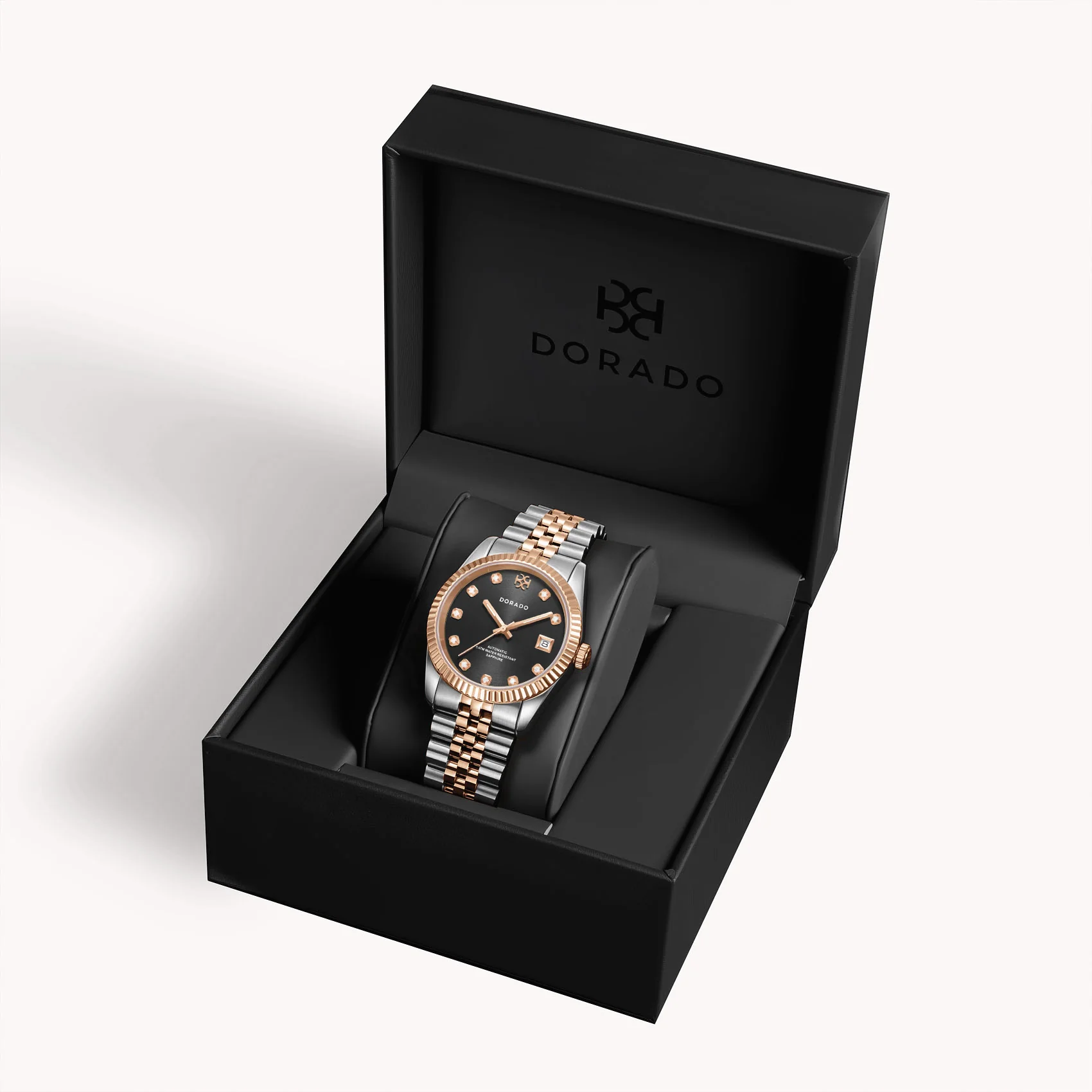 DORADO Rose Two Tone Timeless Watch - Black - Image 3