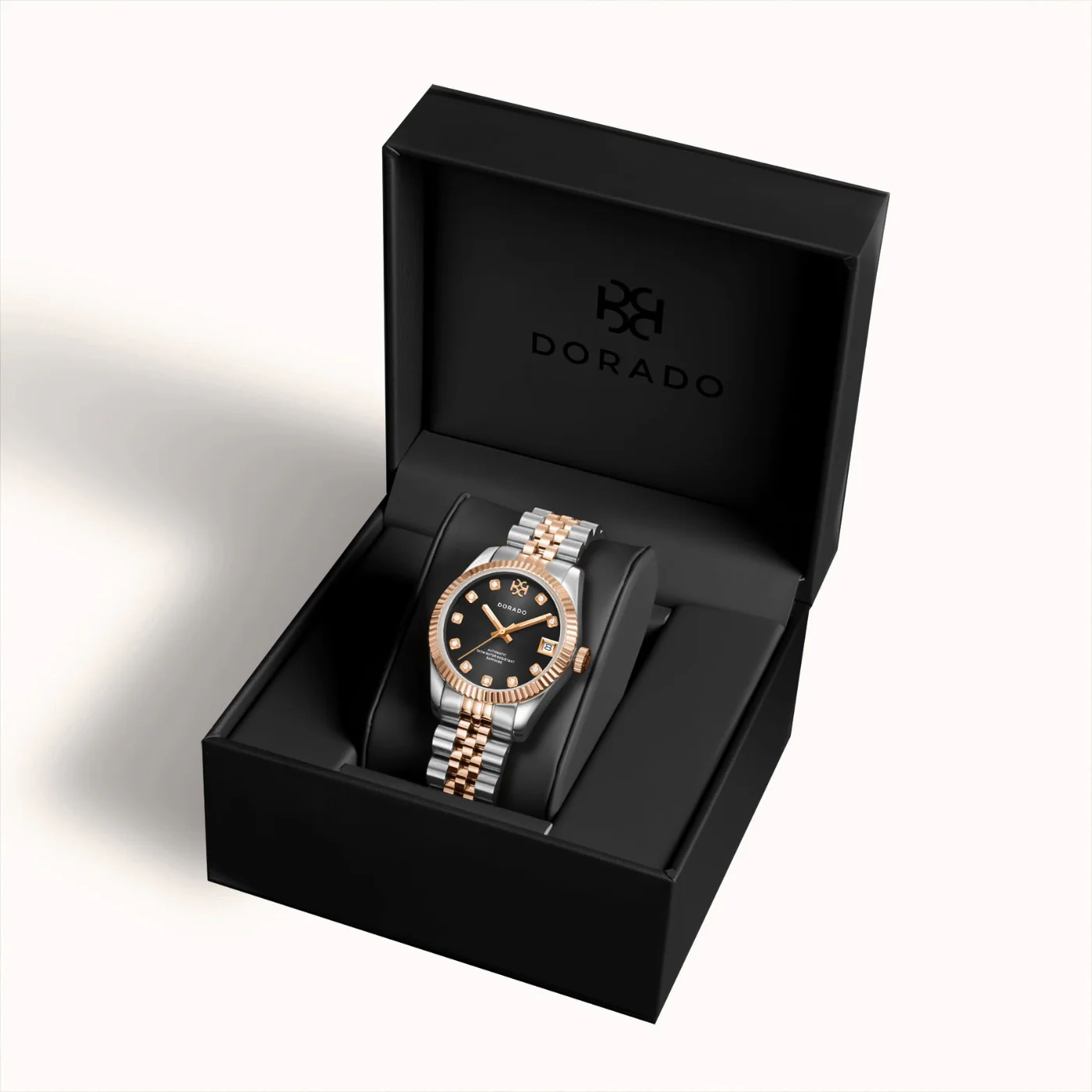 DORADO Rose Two Tone Timeless Watch - Black - Image 5