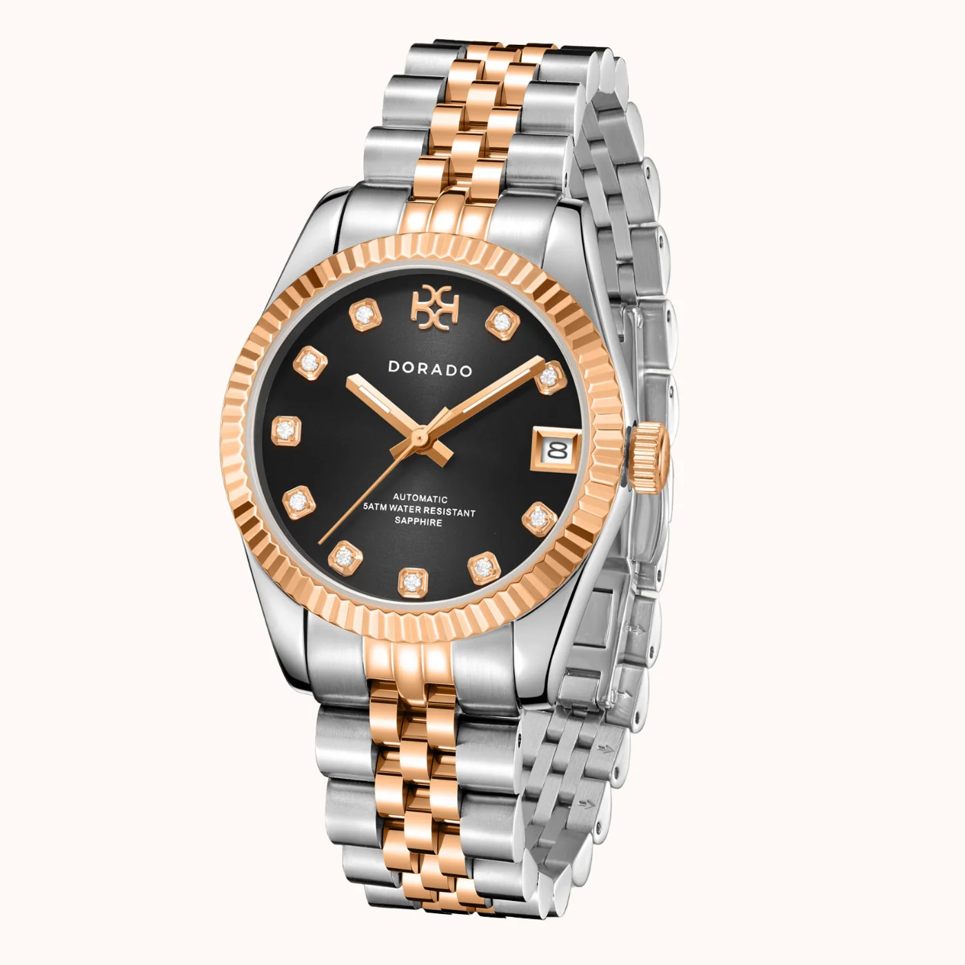 DORADO Rose Two Tone Timeless Watch - Black - Image 6