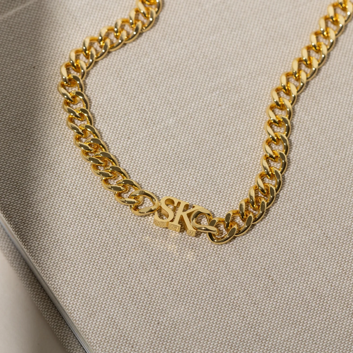 Initials Choker w/ XL Cuban Chain - Image 11
