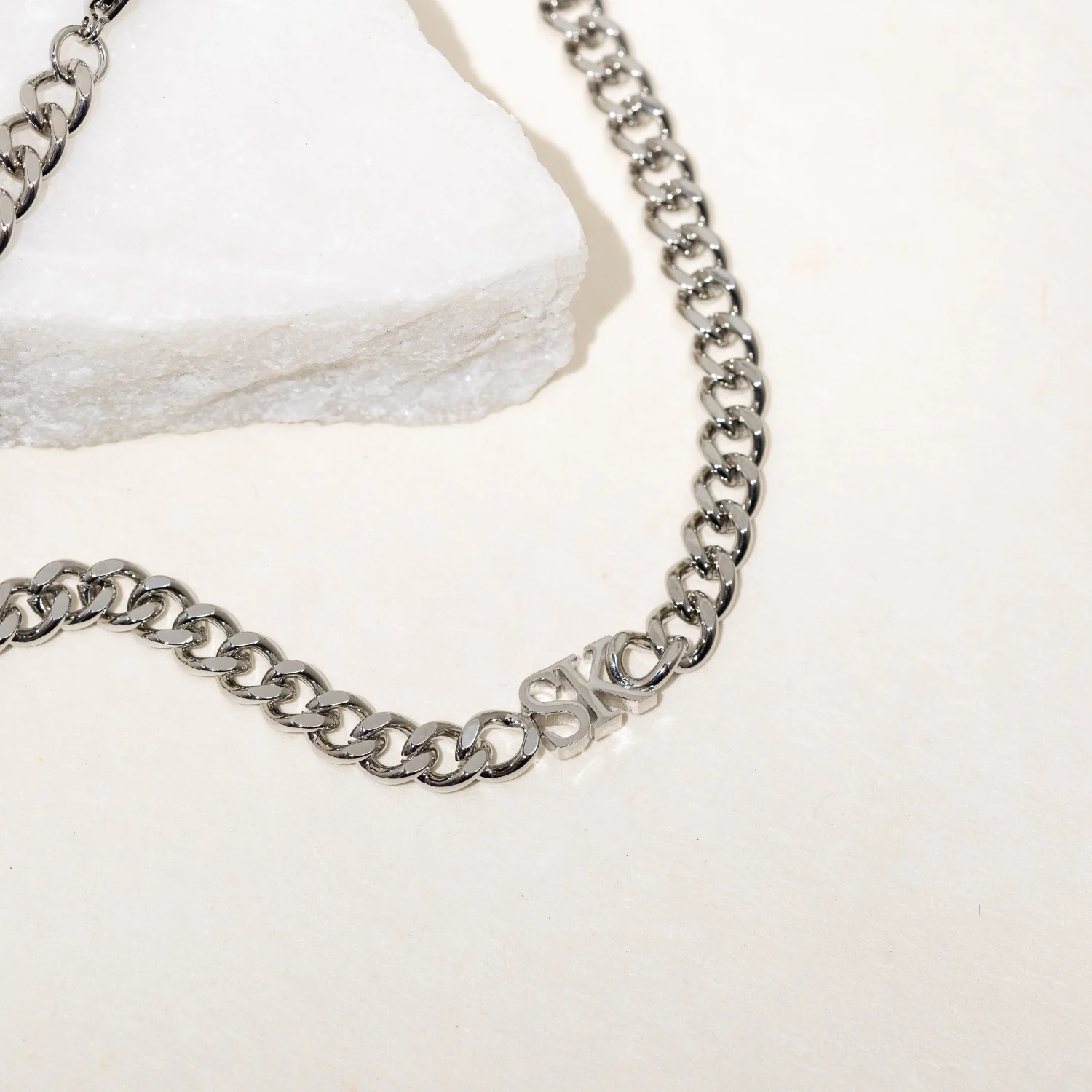 Initials Choker w/ XL Cuban Chain - Image 13