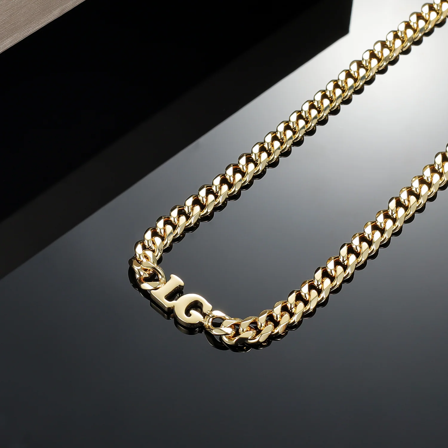 Initials Choker w/ XL Cuban Chain - Image 9