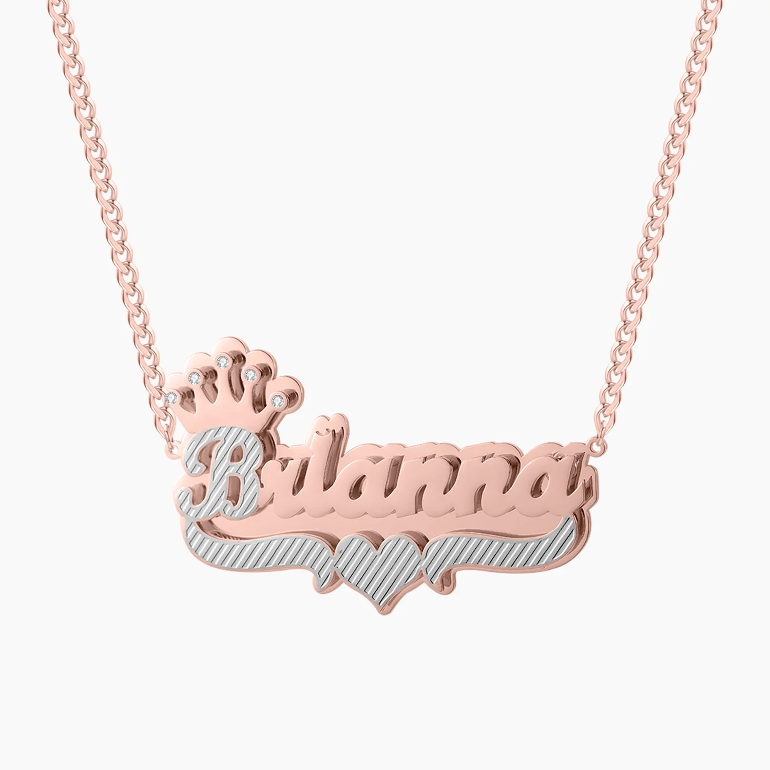 Double Plated Royal Name Necklace w/ Cuban Chain - Image 6