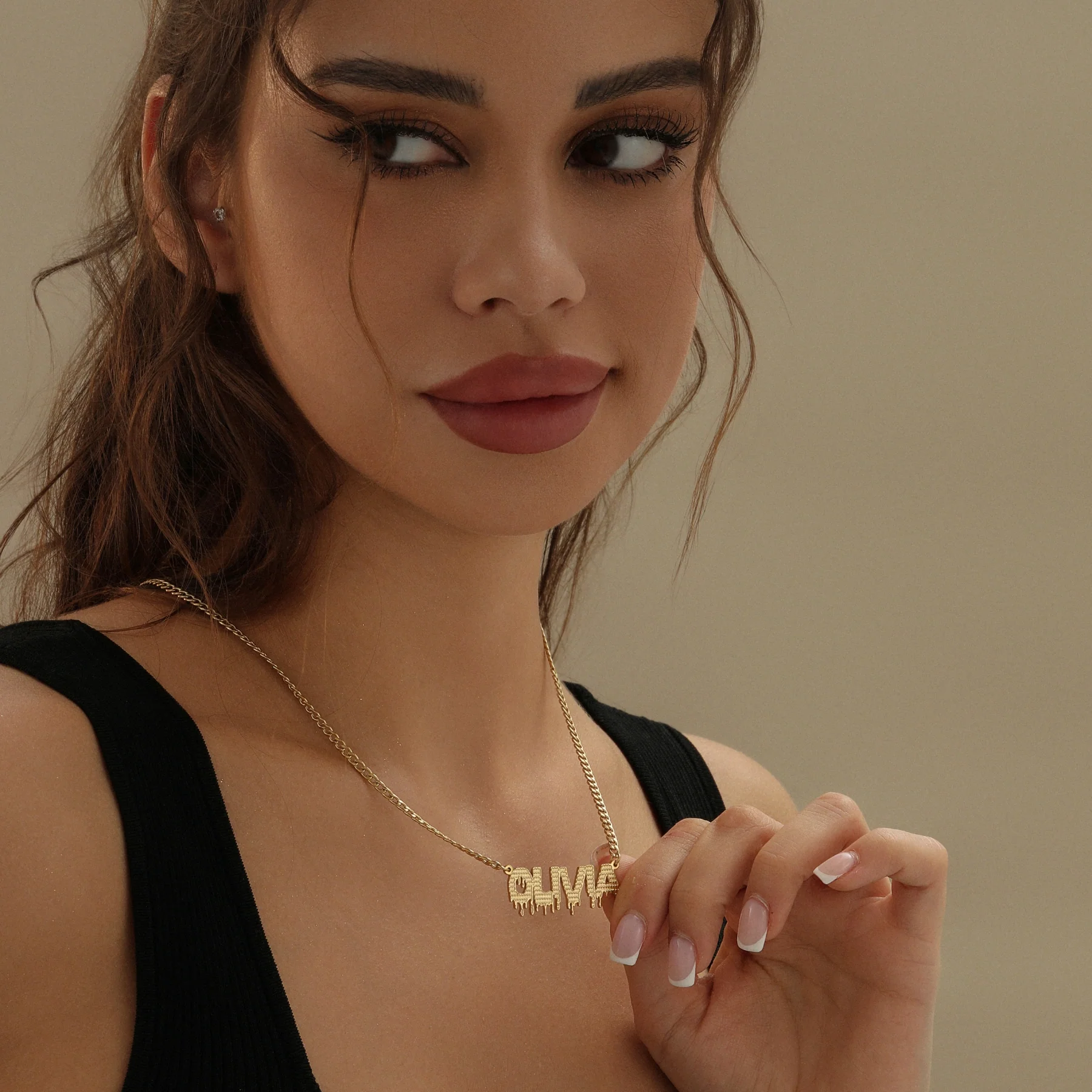 Drippy Name Necklace w/ Cuban Chain - Image 3