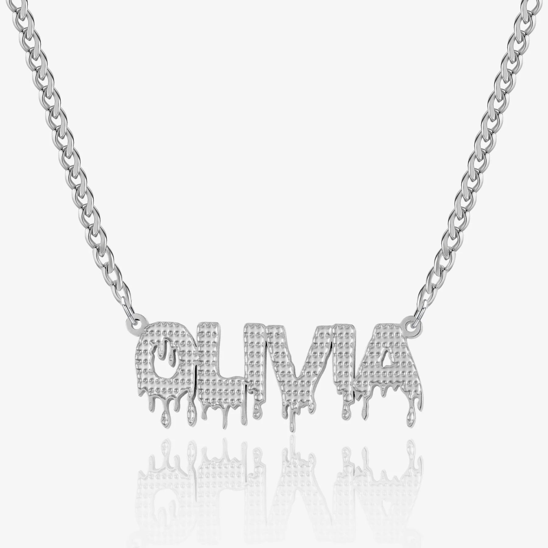 Drippy Name Necklace w/ Cuban Chain - Image 5