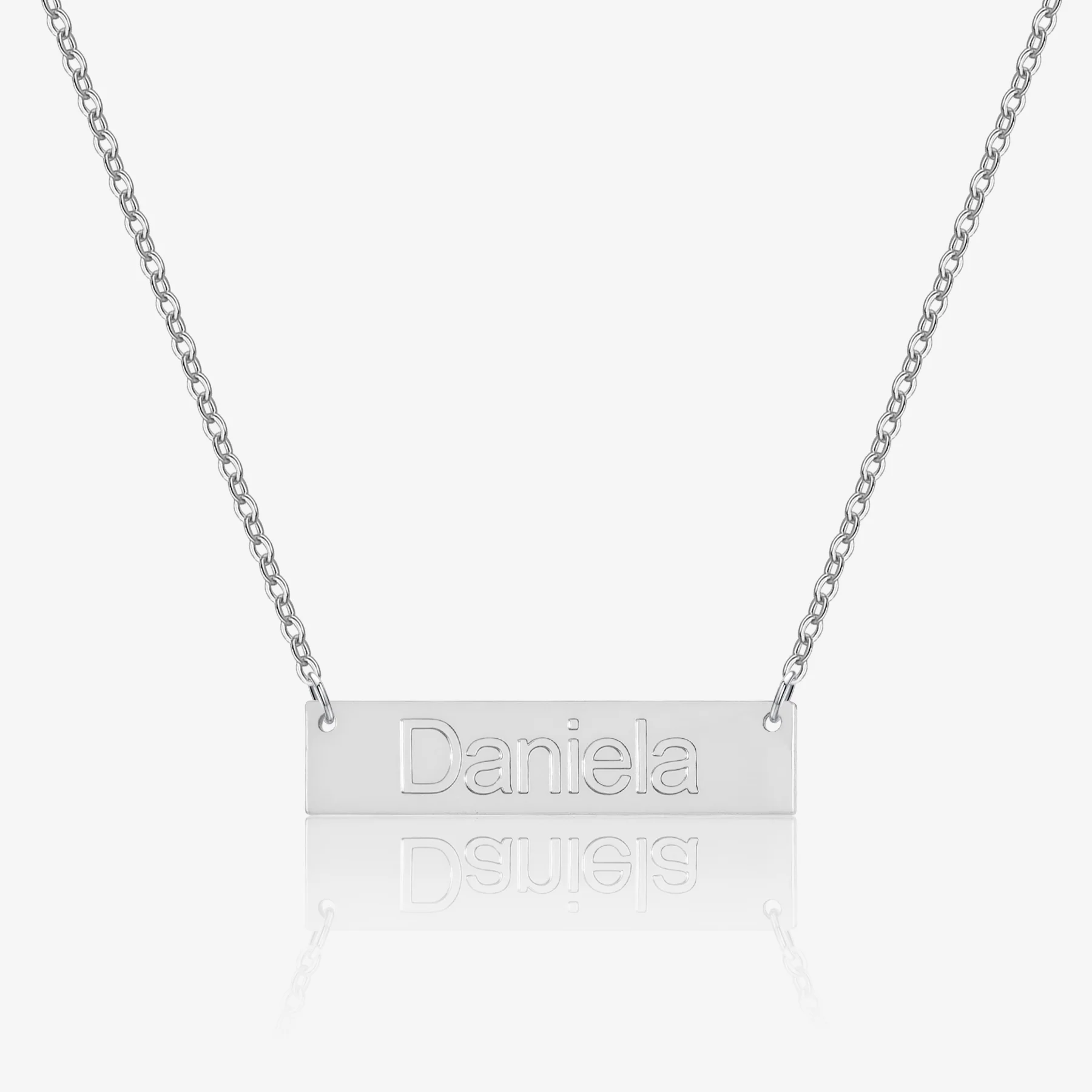 Embossed Engraved Bar Necklace - Image 6