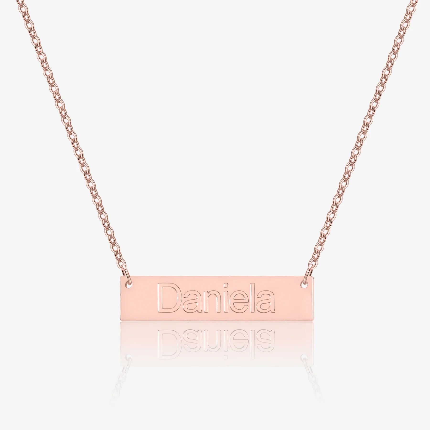Embossed Engraved Bar Necklace - Image 7
