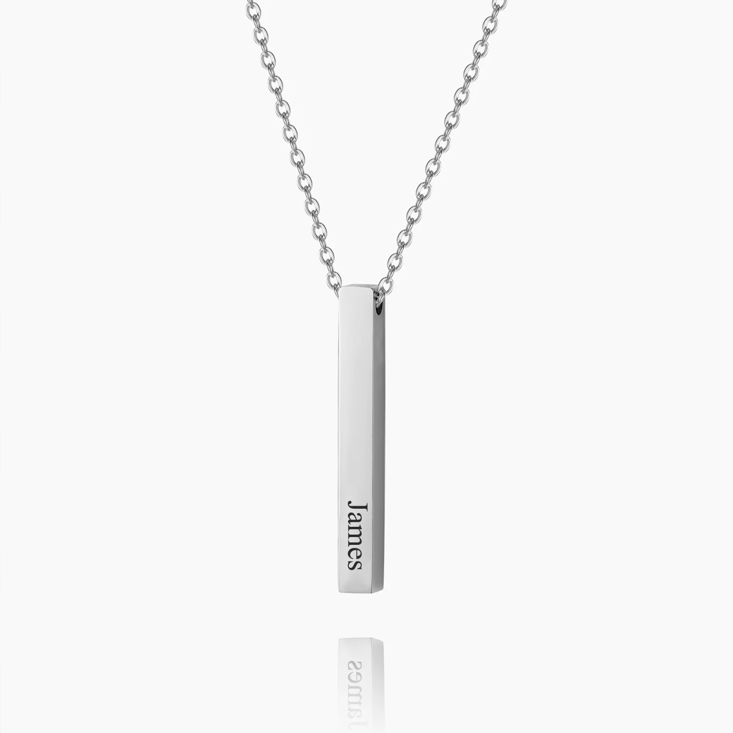 Engraved 3D Bar Necklace - Image 4