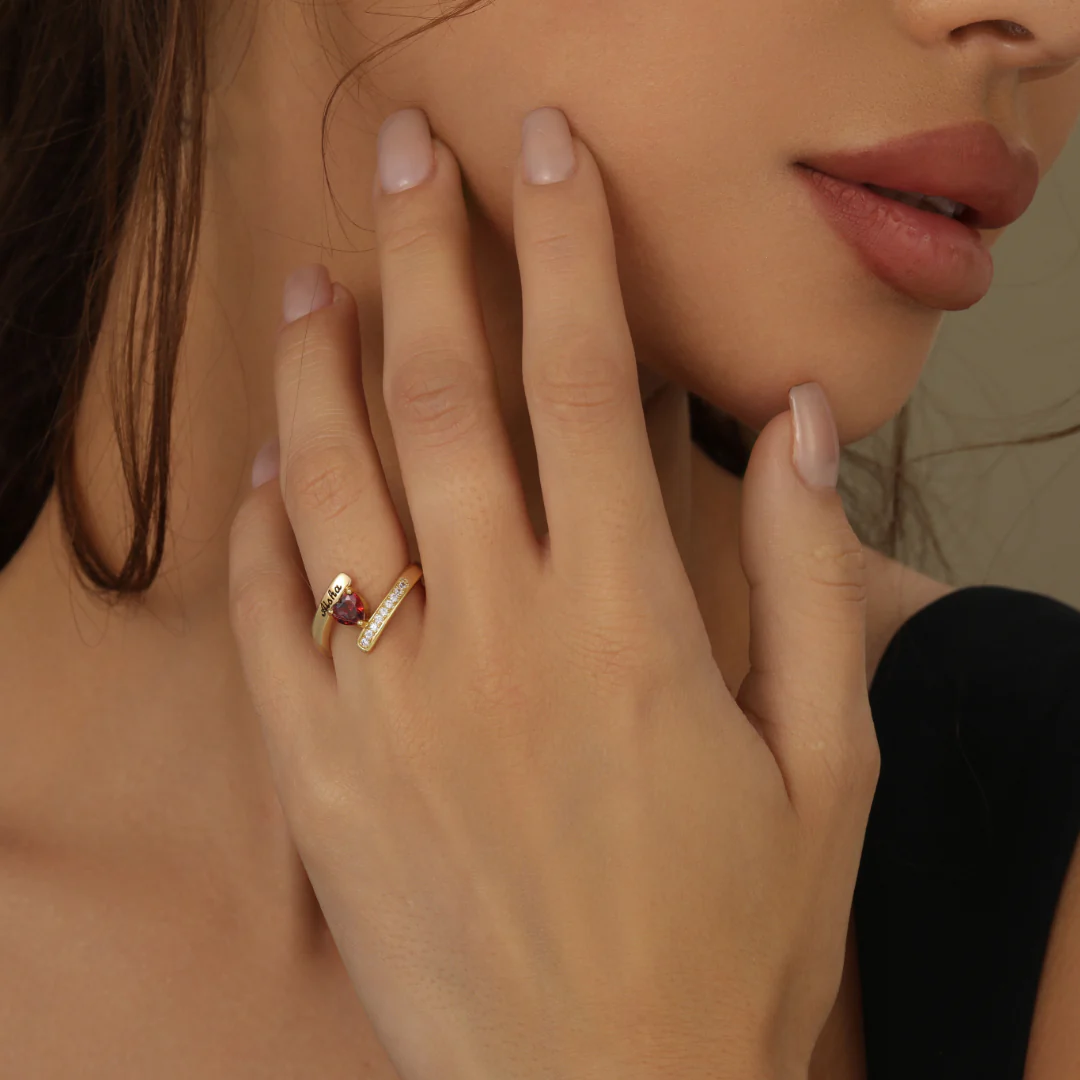 Engraved Birthstone Ring - Image 4
