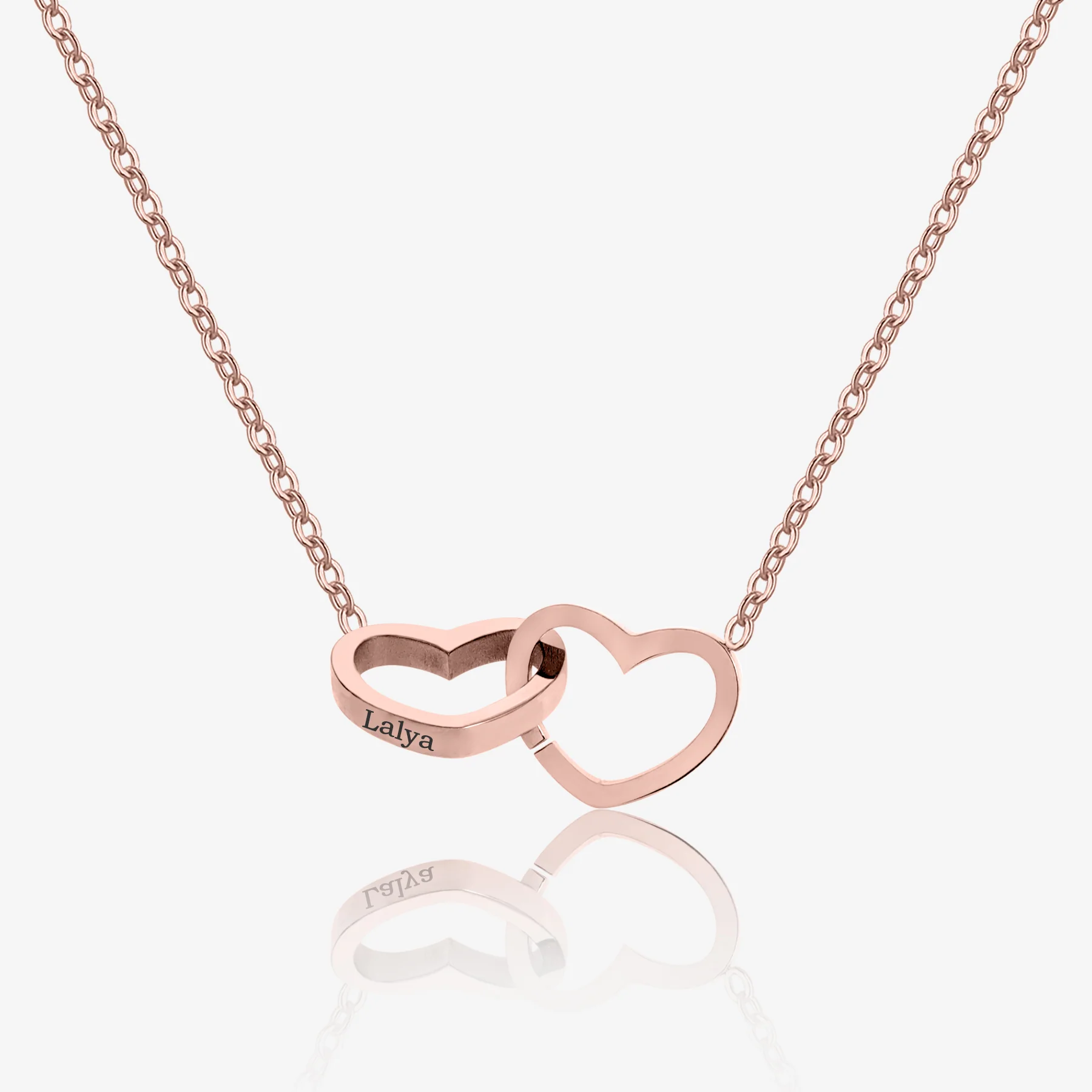 Engraved Double Heart Necklace - Image 3