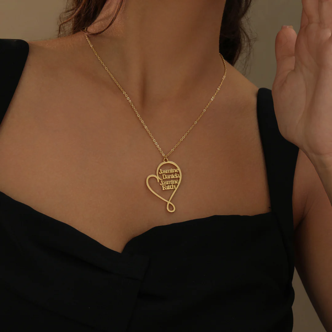 Family Name Heart Necklace - Image 3