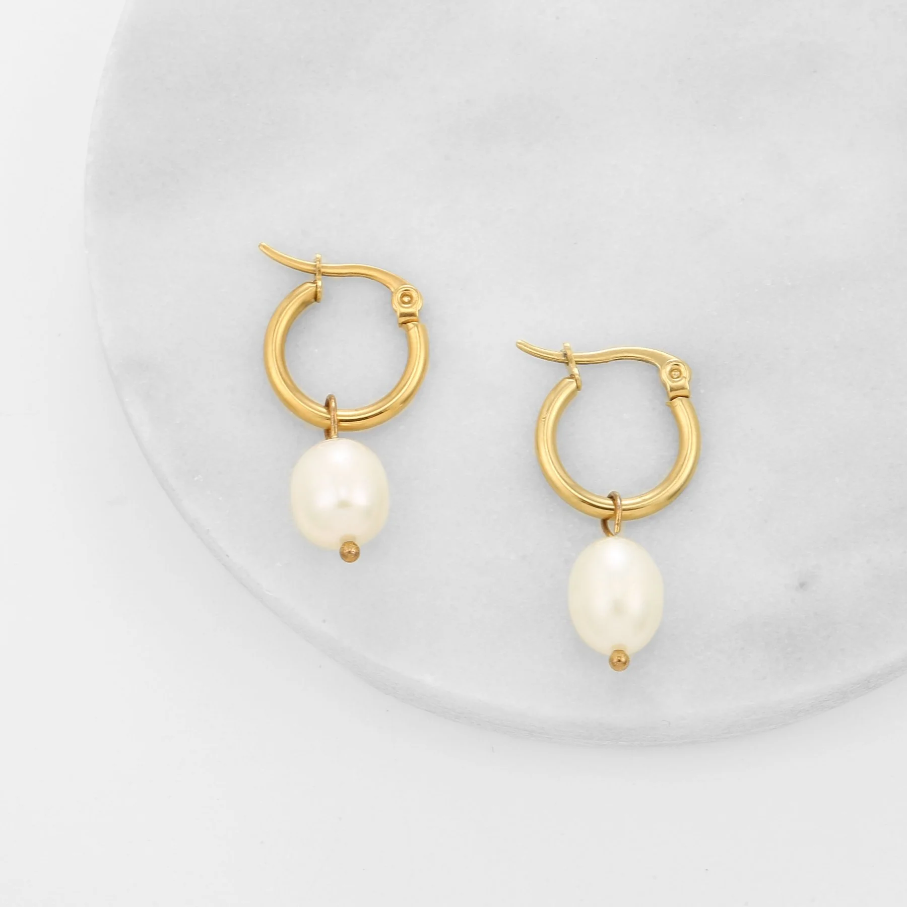 Freshwater Pearl Charm Earrings - Image 3