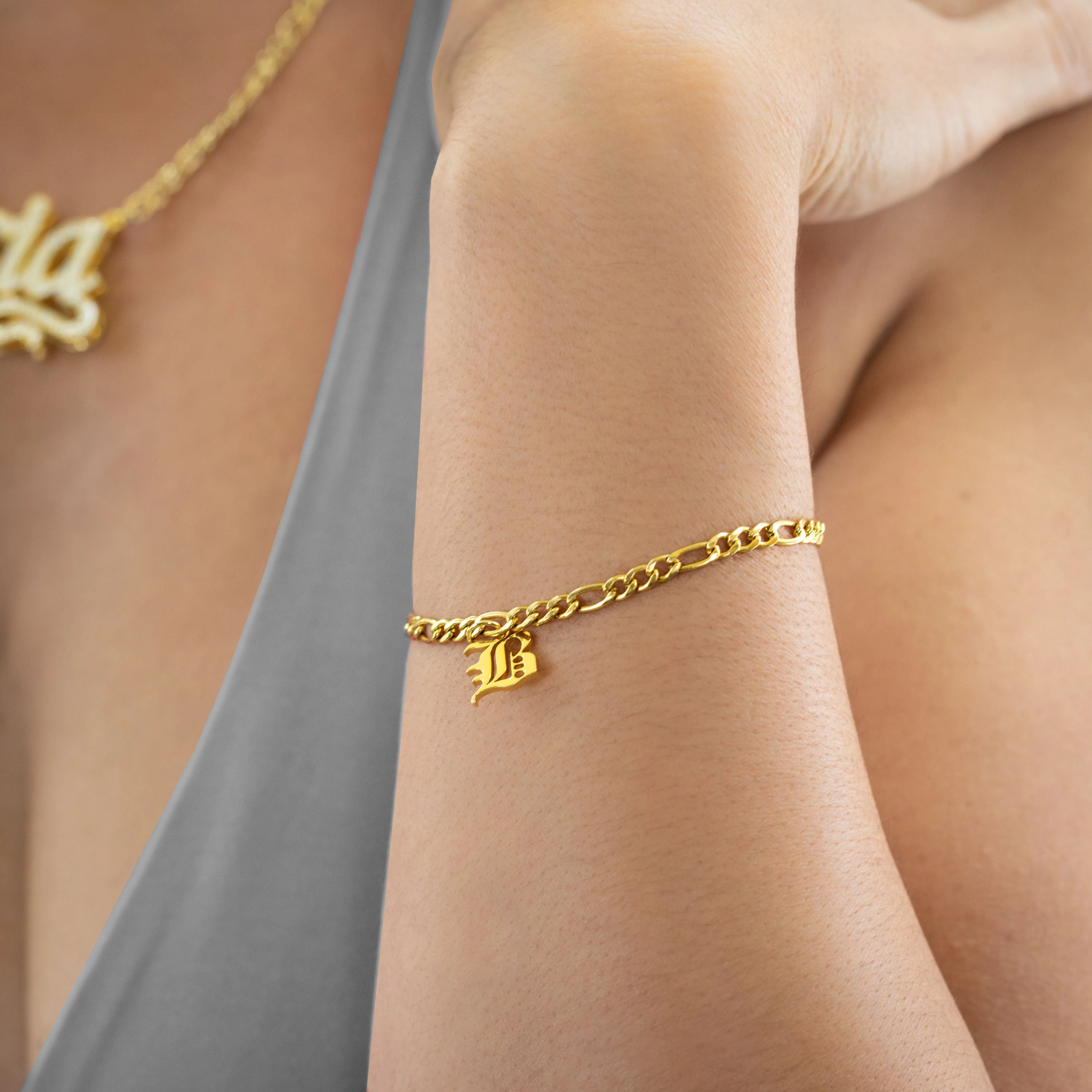 Gothic Initial Bracelet - Image 4