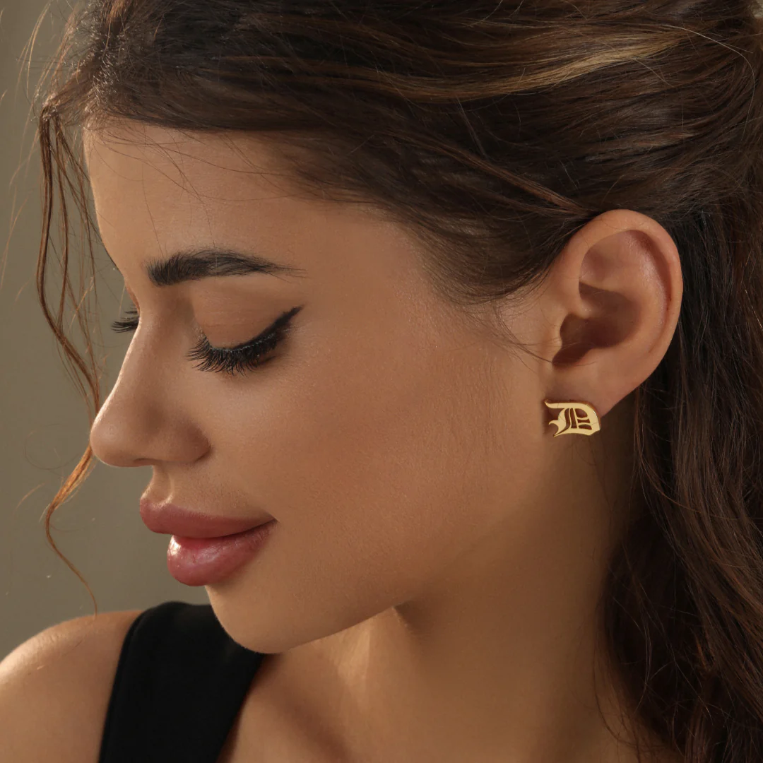Gothic Initial Earrings - Image 3