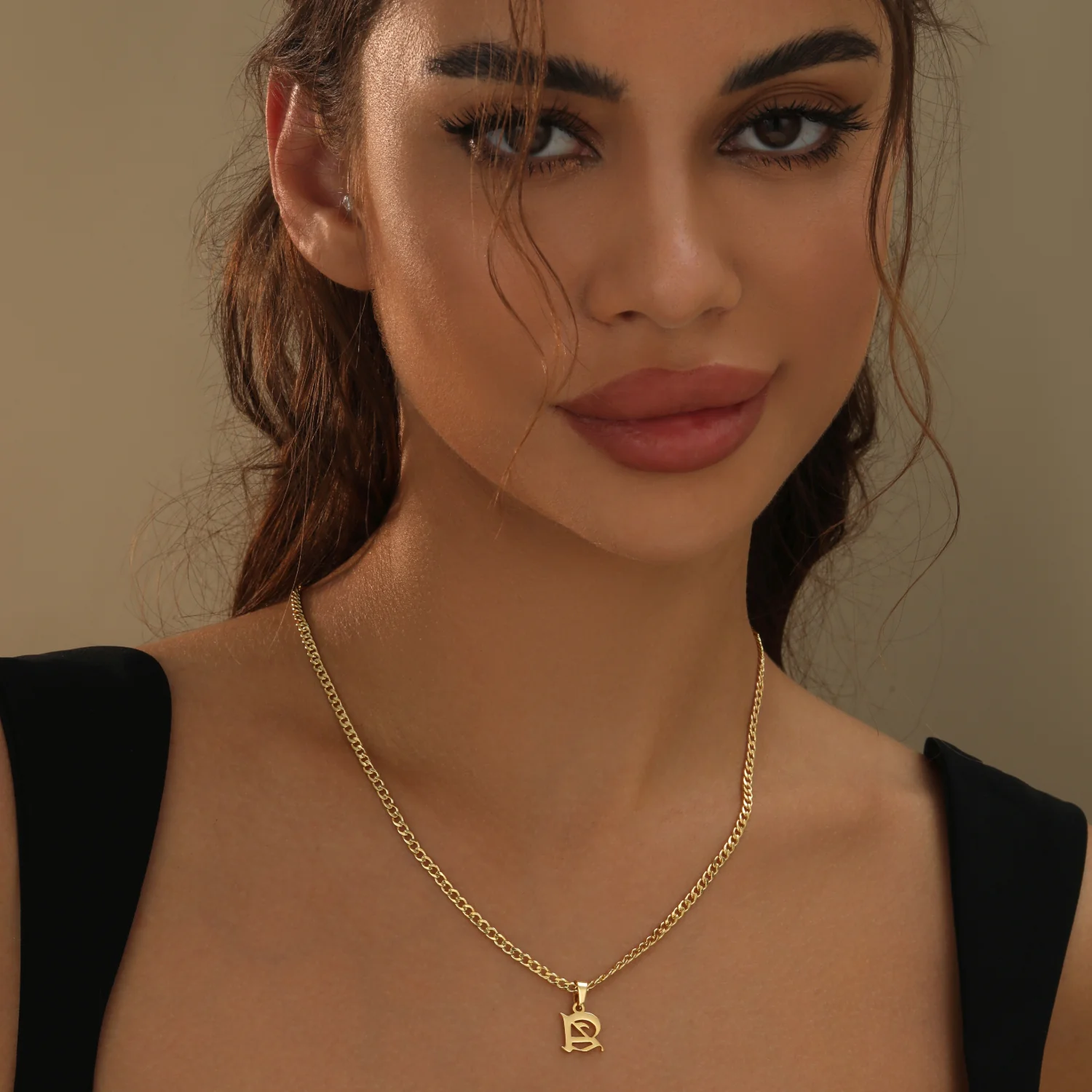Gothic Letter Necklace w/ Cuban Chain - Image 7