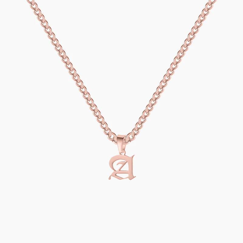 Gothic Letter Necklace w/ Cuban Chain - Image 8