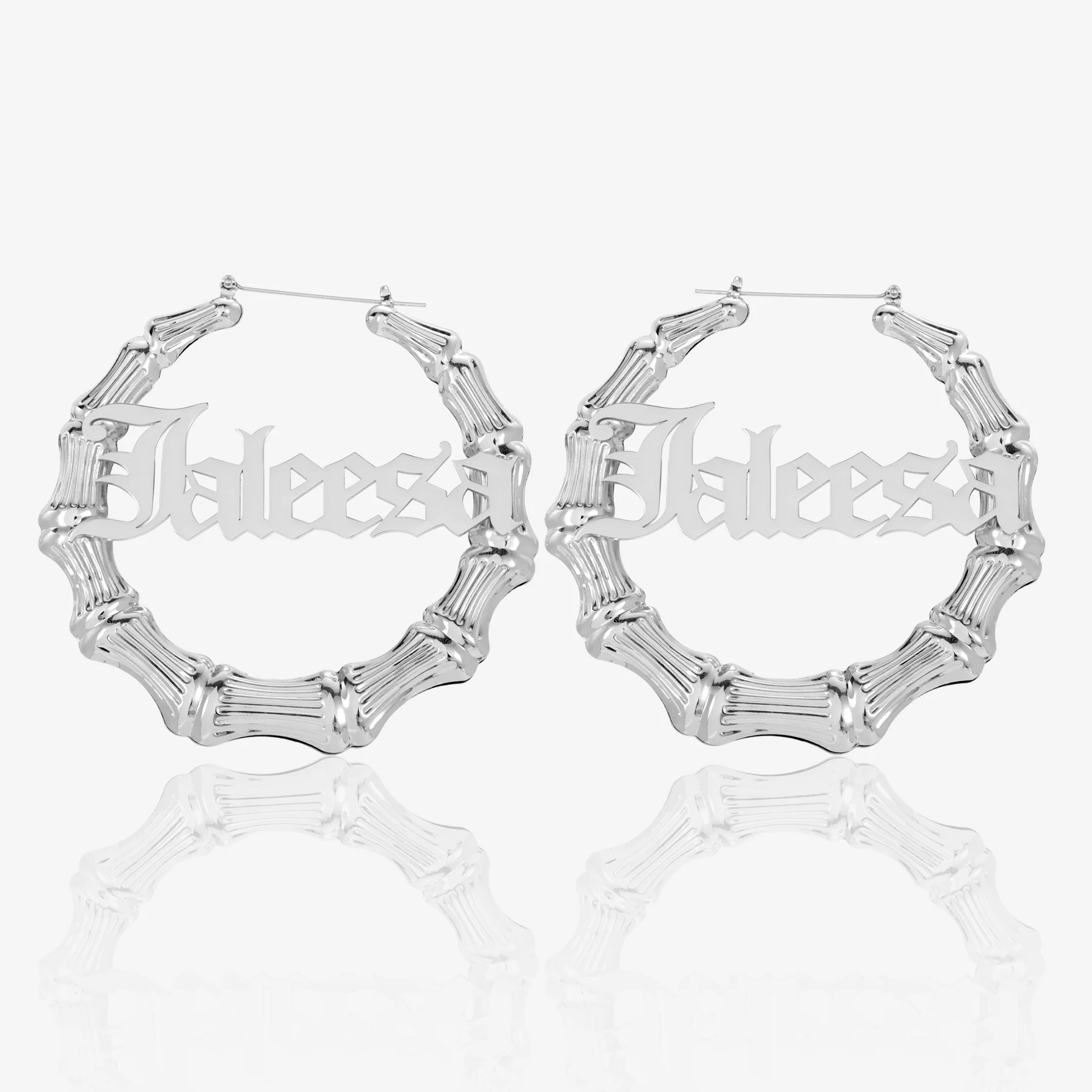 Gothic Name Hoop Earrings - Image 5