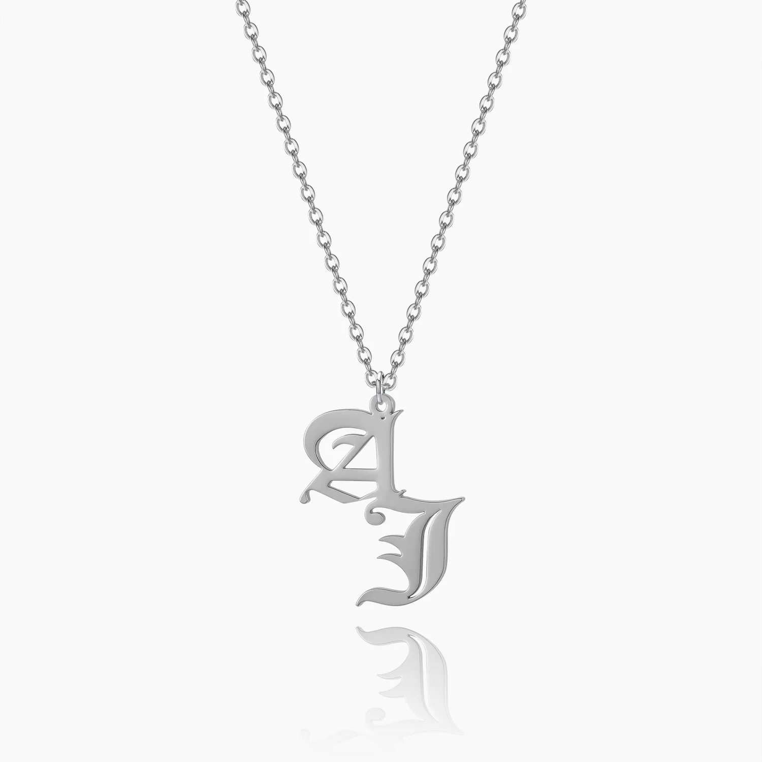 Gothic Two Letter Necklace - Image 4