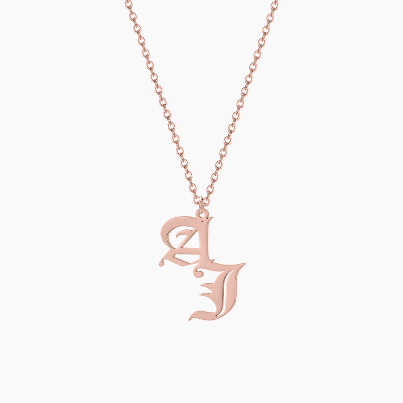Gothic Two Letter Necklace - Image 6