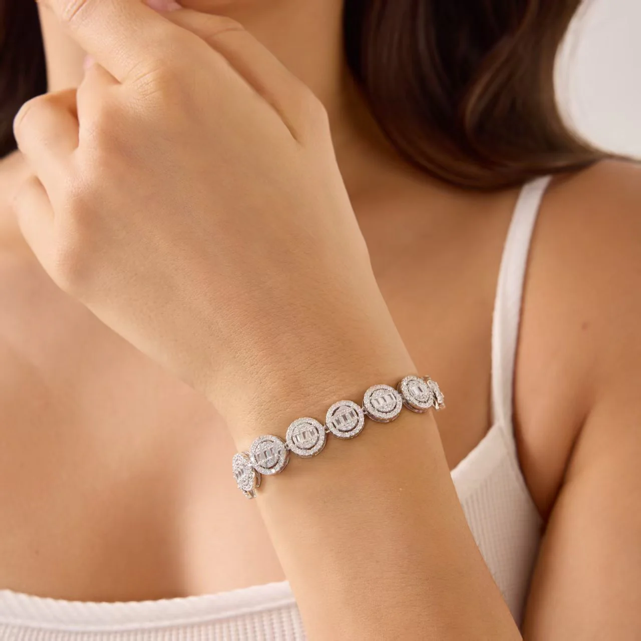 Iced Halo Tennis Bracelet - Image 4