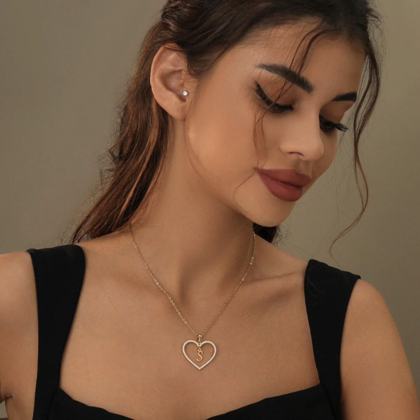 Heart Initial Necklace - Image 2