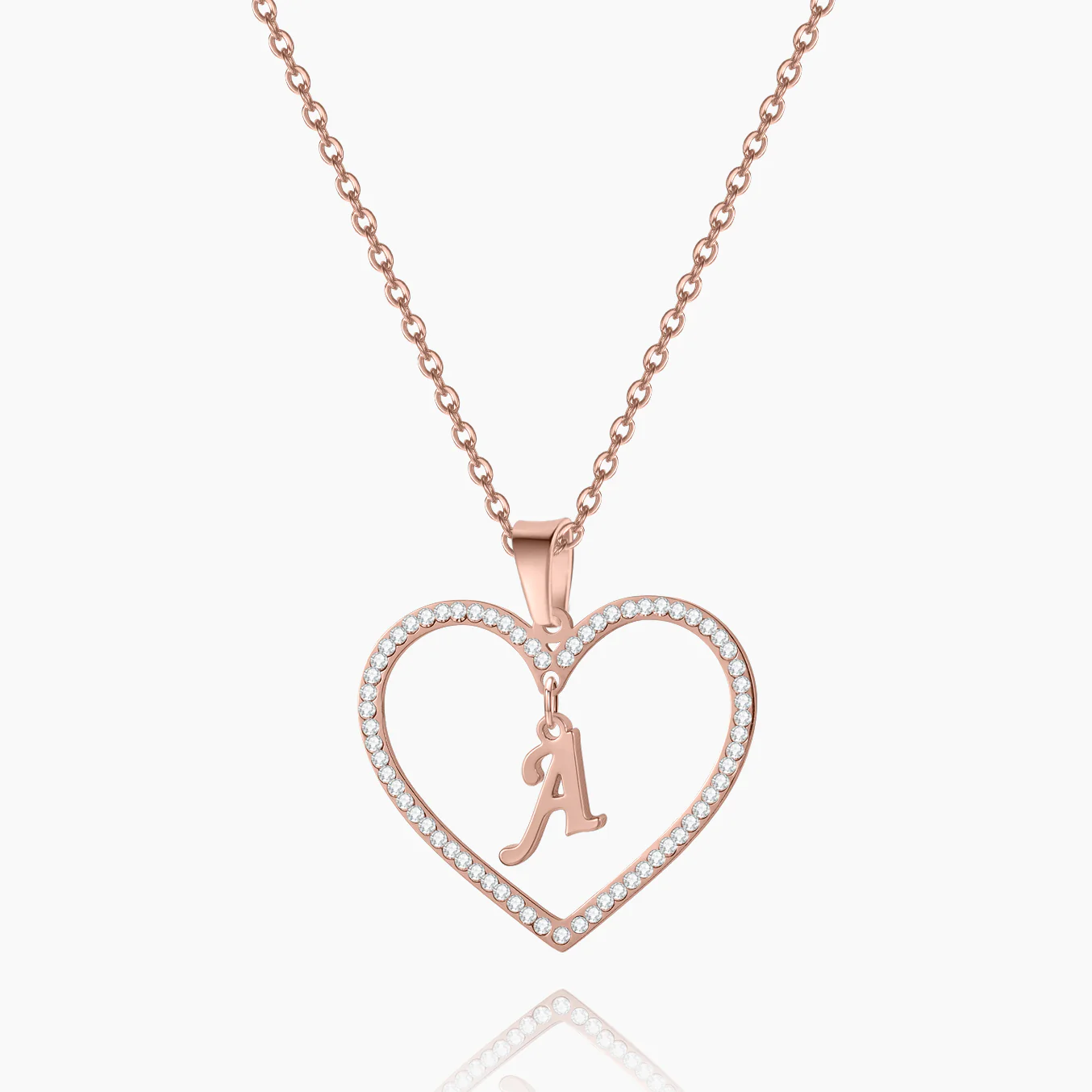 Heart Initial Necklace - Image 5
