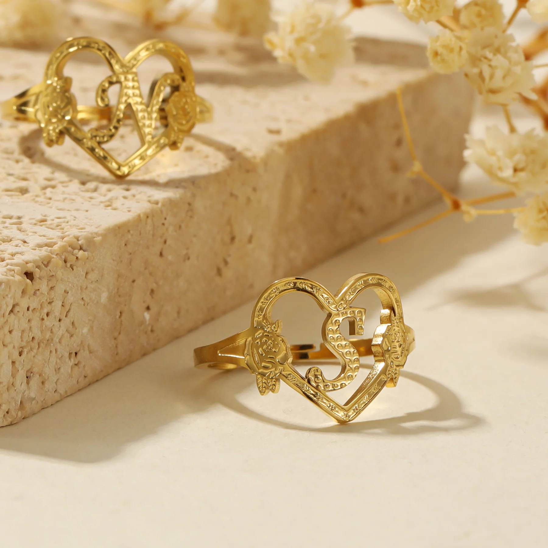 Heart Initial Ring - Image 4